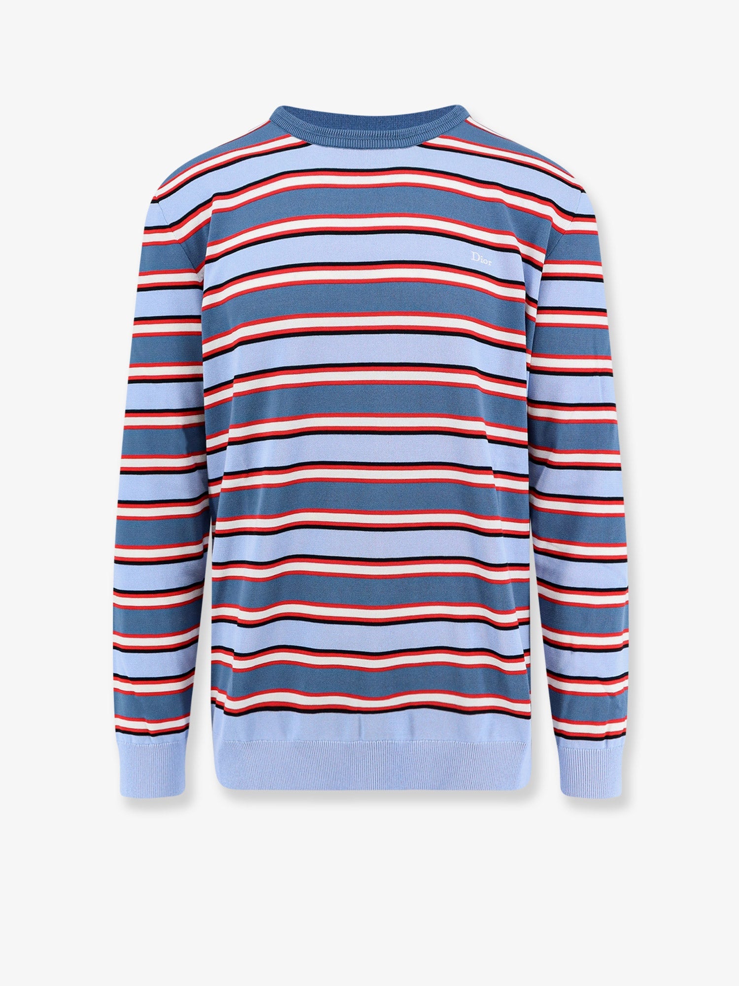 Dior Men Cotton Sweater With Striped Pattern CHRISTIAN DIOR