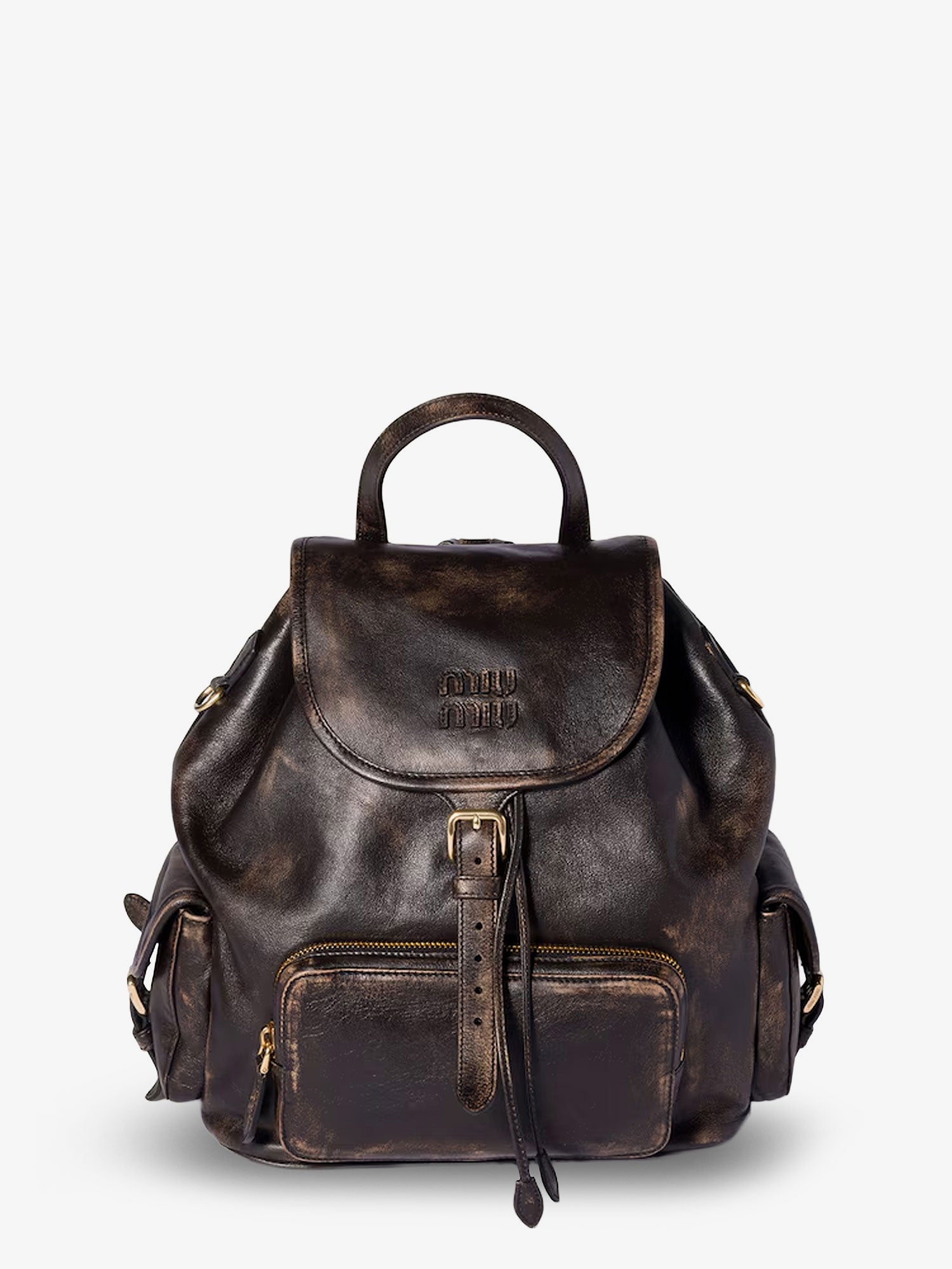 Miu Miu Women Leather Backpack With A Vintage Effect MIU MIU