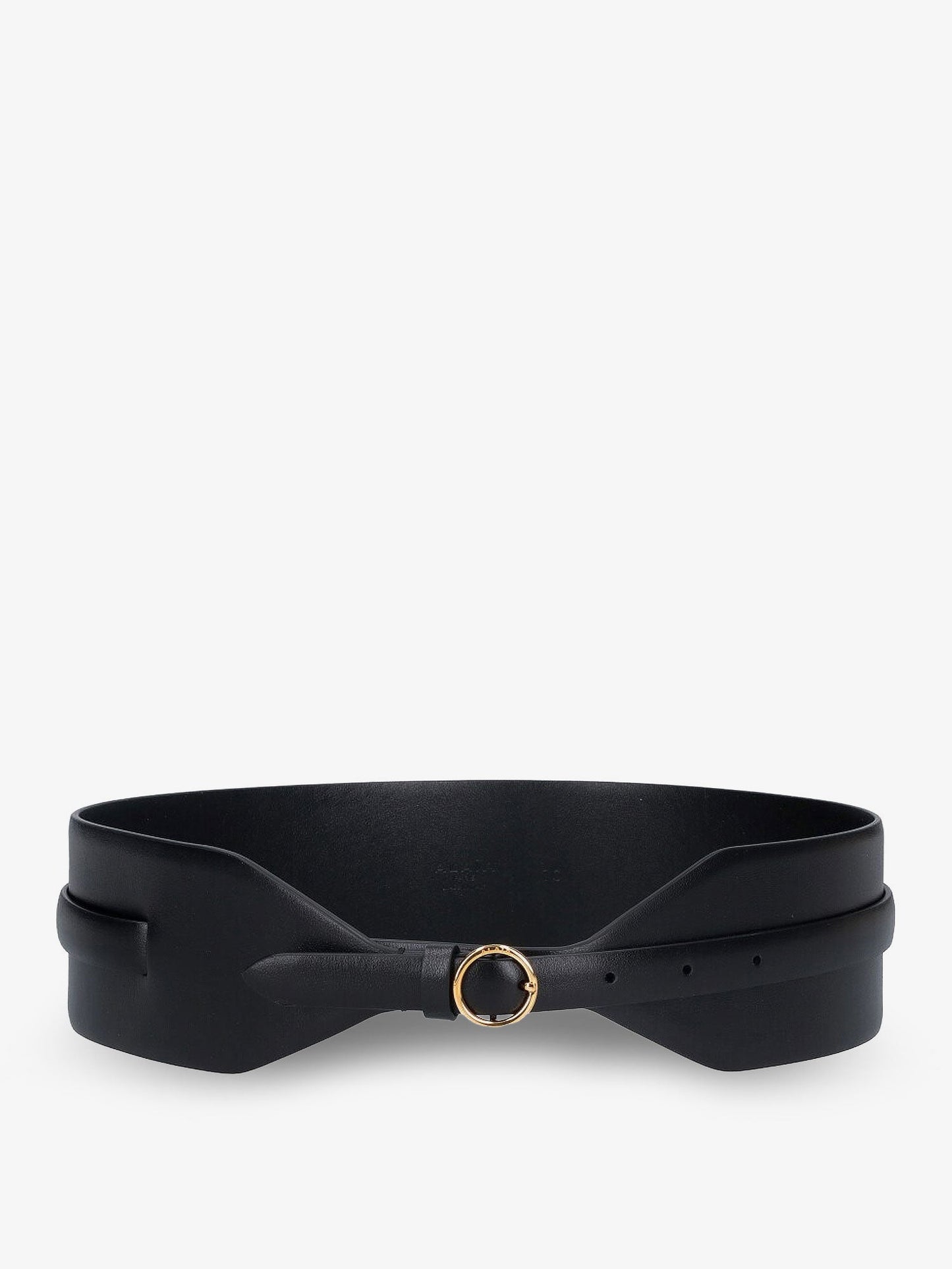 Alaia Women Maxi Leather Belt With Metal Buckle