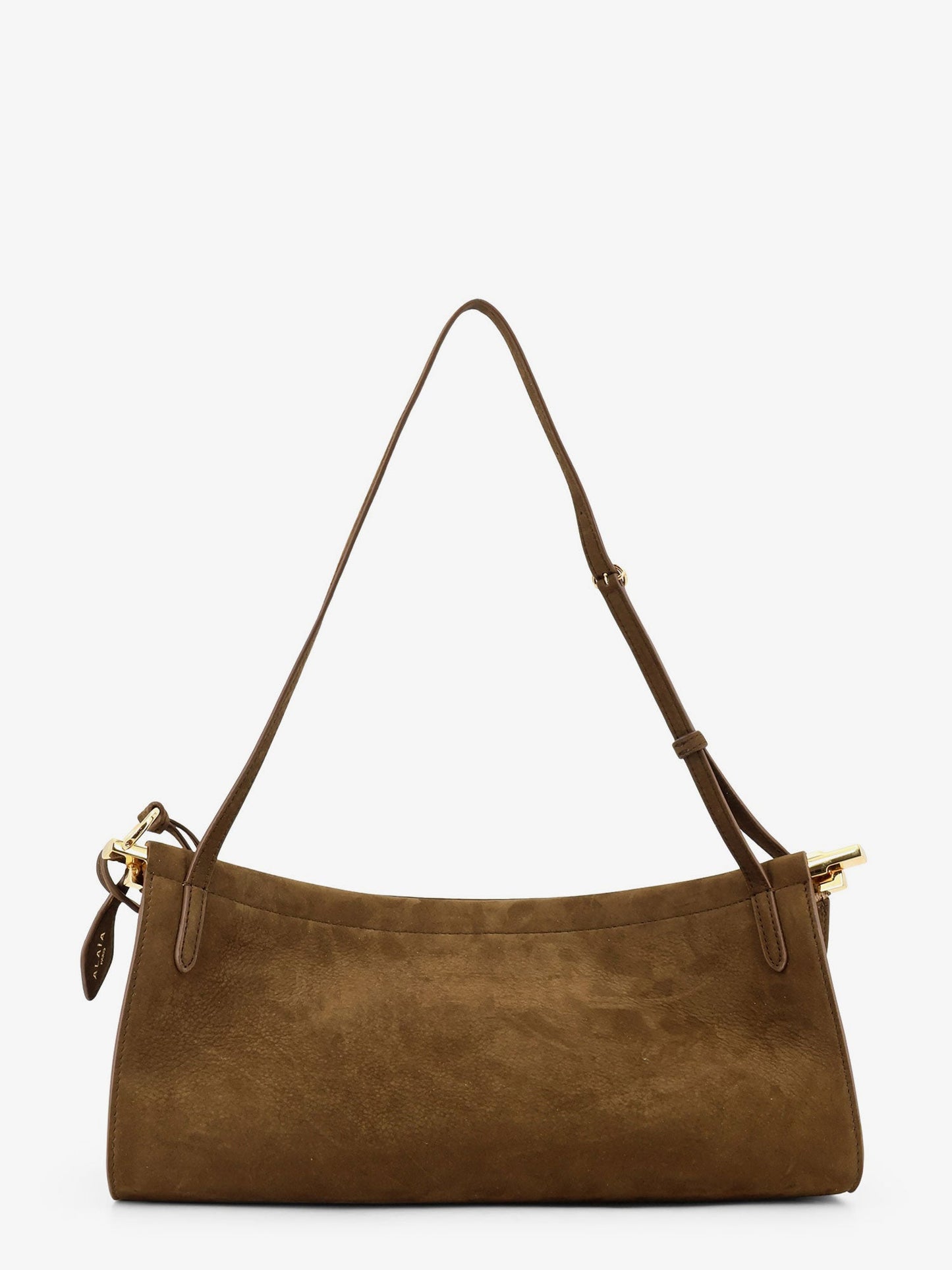 Alaia Women East West Leather Shoulder Bag With Engraved Logo Lettering ALAIA