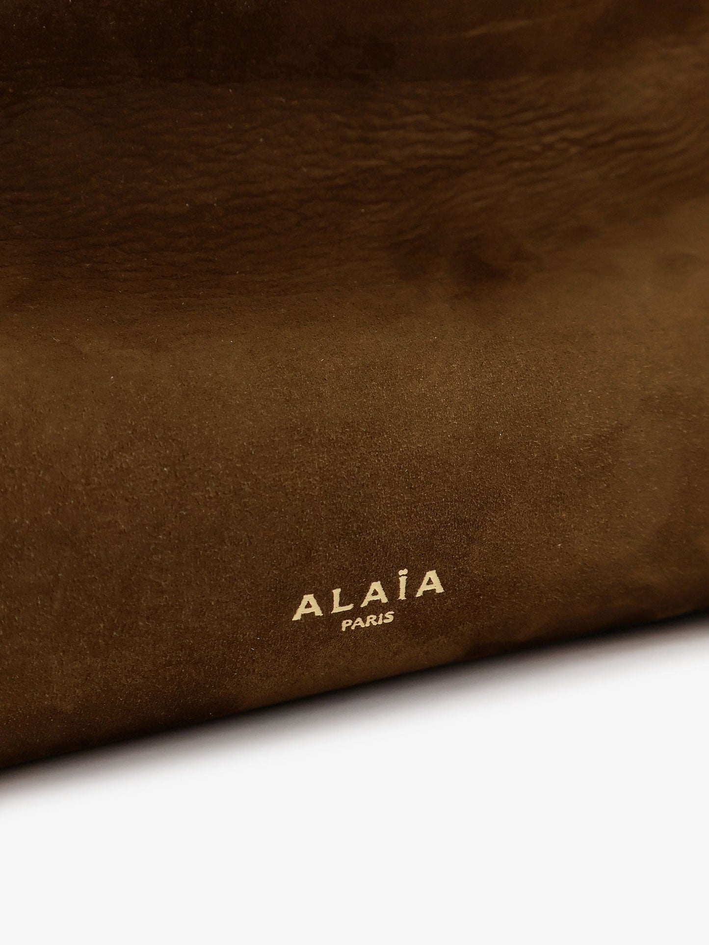 Alaia Women East West Leather Shoulder Bag With Engraved Logo Lettering ALAIA