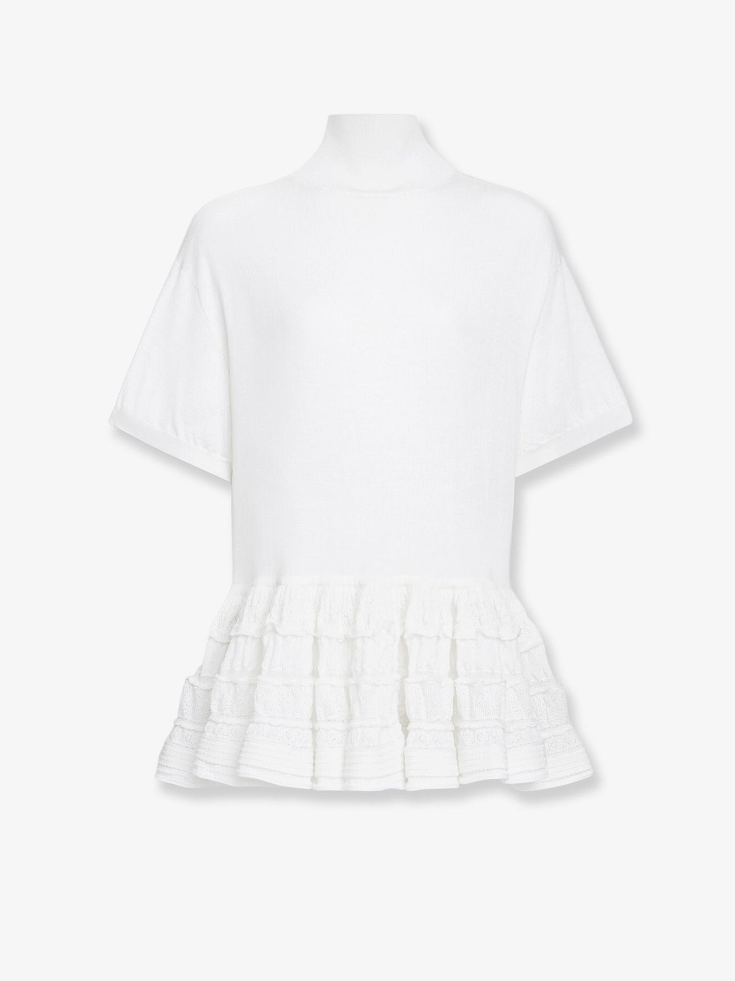 Alaia Women Peplum Virgin Wool Sweater ALAIA