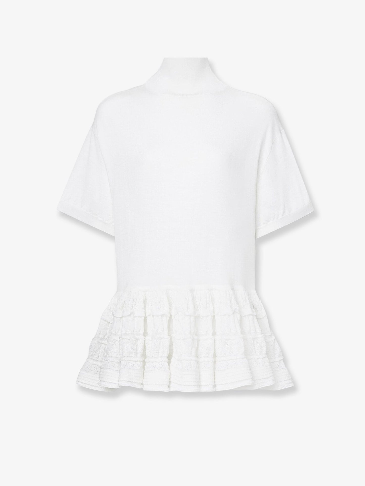 Alaia Women Peplum Virgin Wool Sweater ALAIA