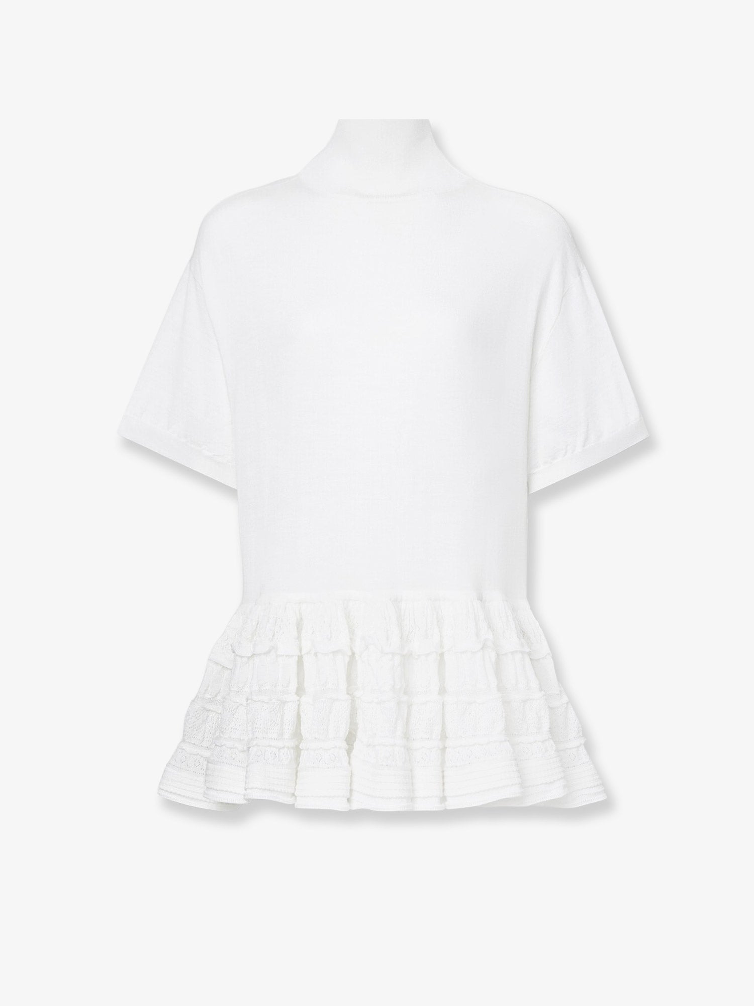 Alaia Women Peplum Virgin Wool Sweater ALAIA