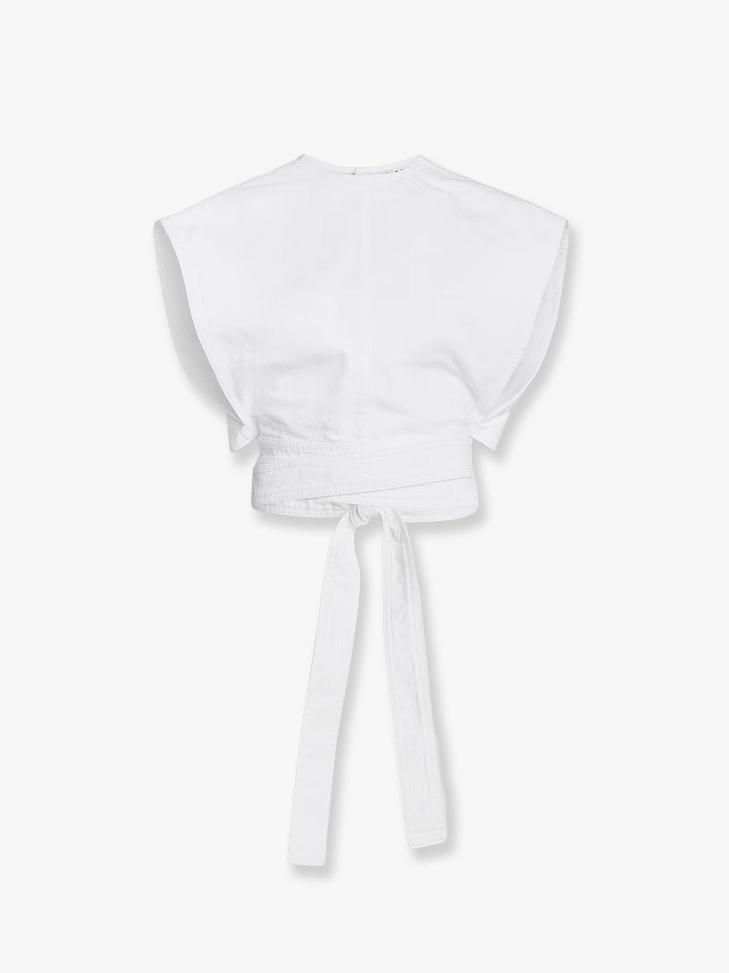 Alaia Women Cotton Crop Fit Belted Top ALAIA