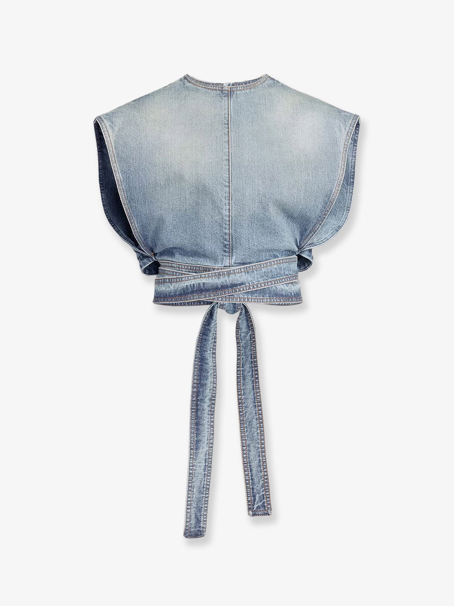 Alaia Women Belted Denim Top ALAIA