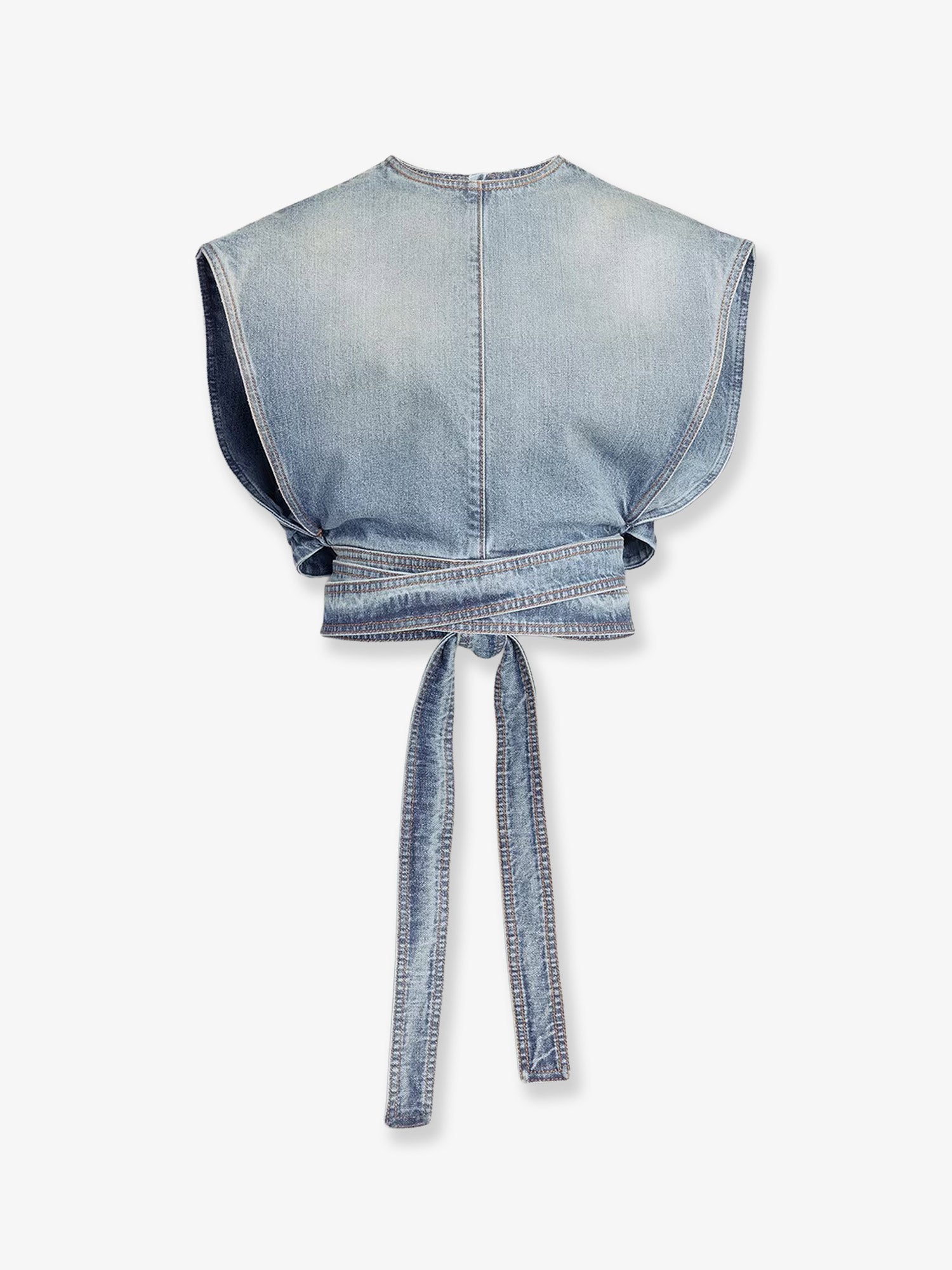 Alaia Women Belted Denim Top ALAIA