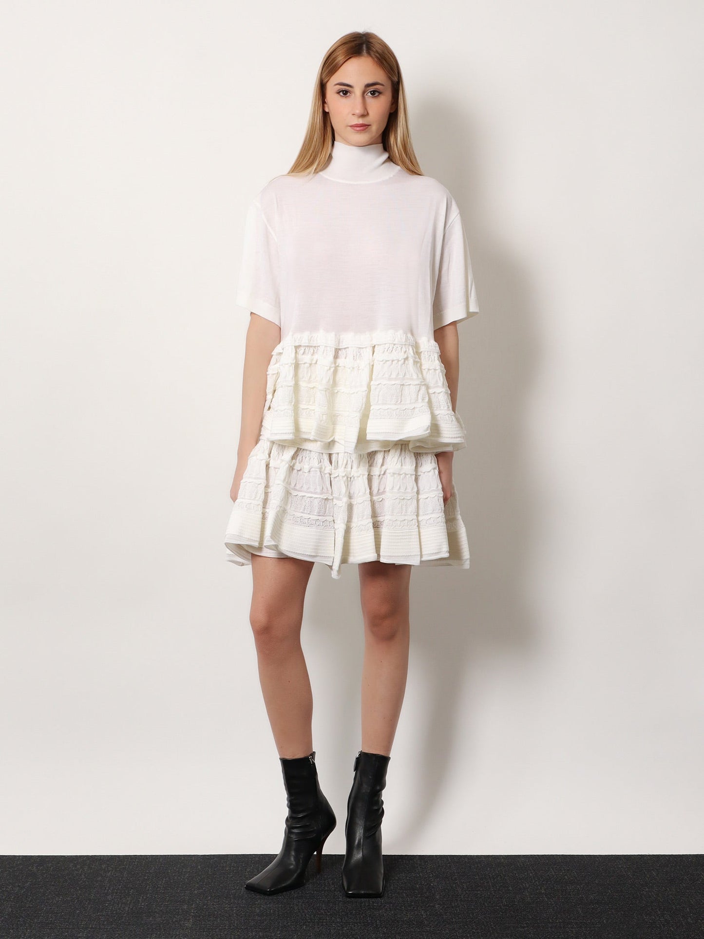Alaia Women Ruffle Virgin Wool Skirt ALAIA