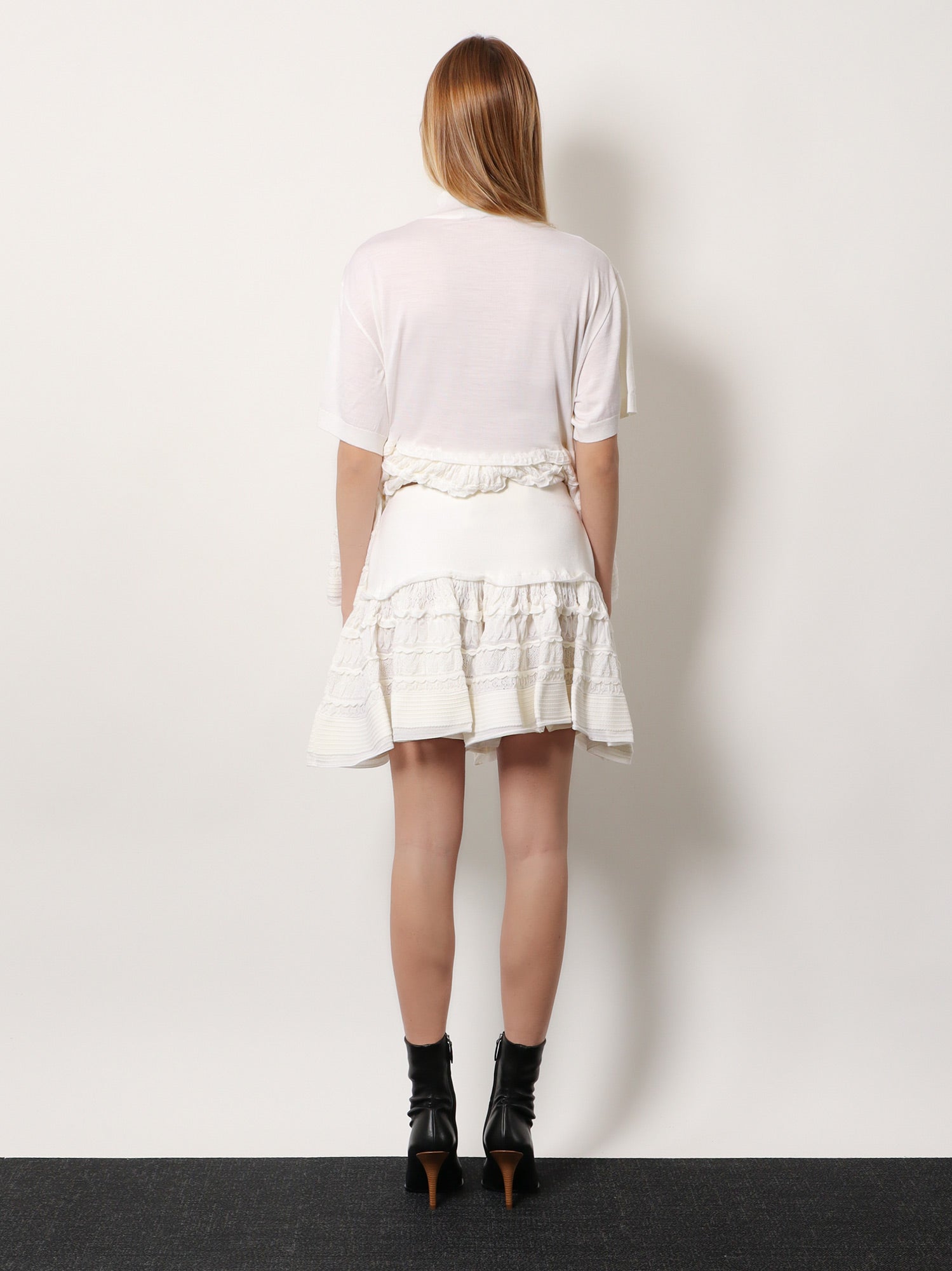 Alaia Women Ruffle Virgin Wool Skirt ALAIA