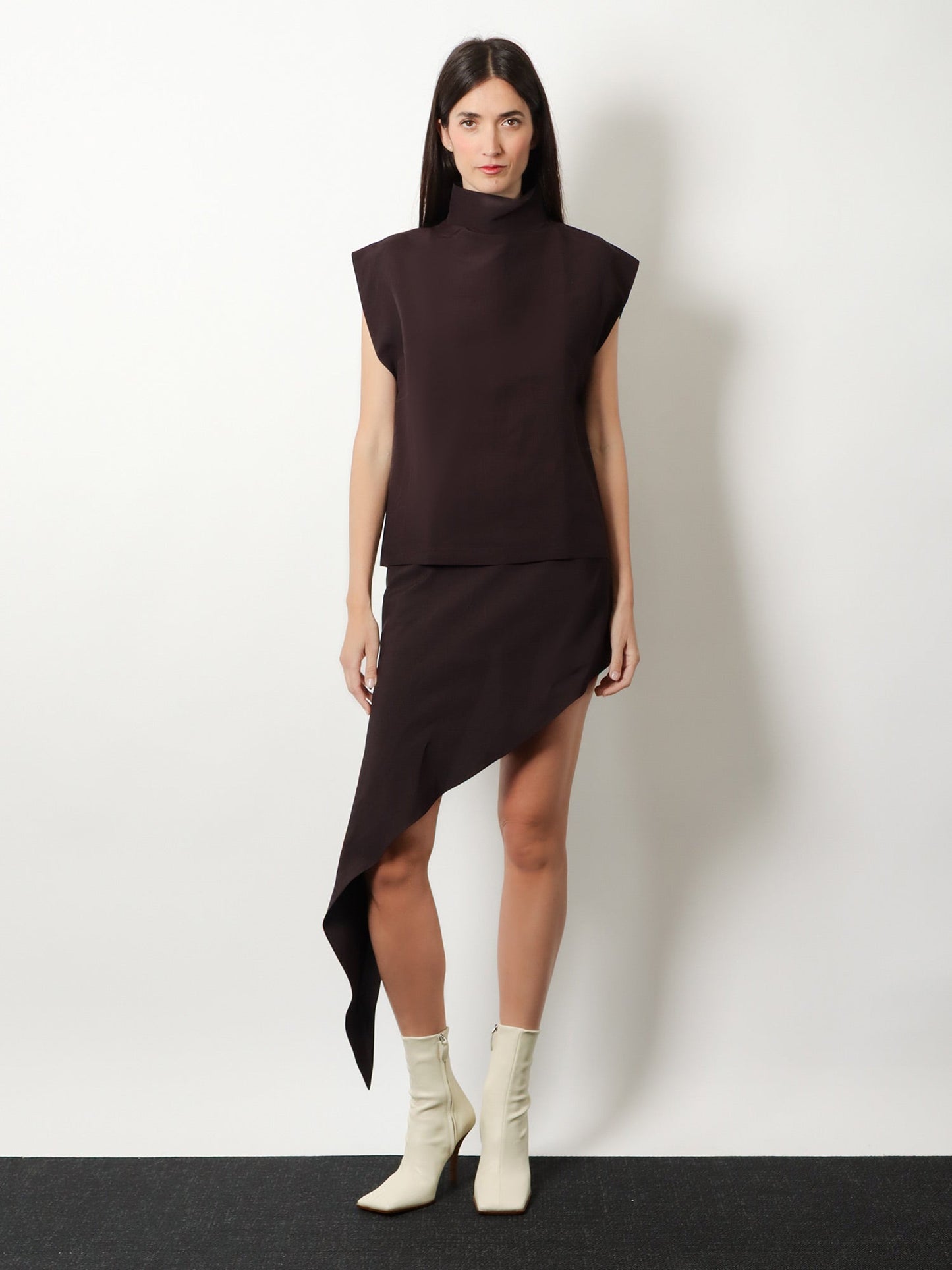 Alaia Women Asymmetric Paper And Viscose Skirt ALAIA