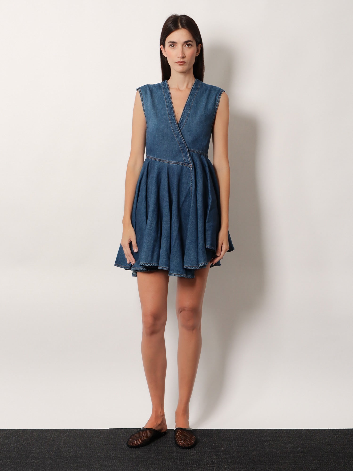 Alaia Women Wrap Denim Dress ALAIA