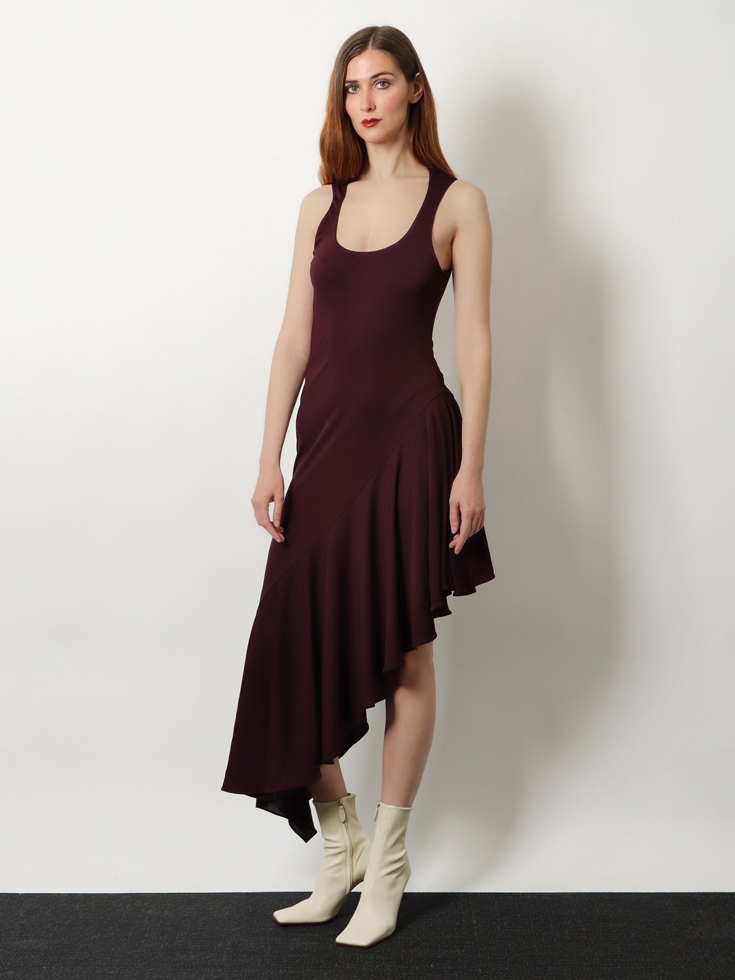 Alaia Women Long Asymmetrical Viscose Dress ALAIA