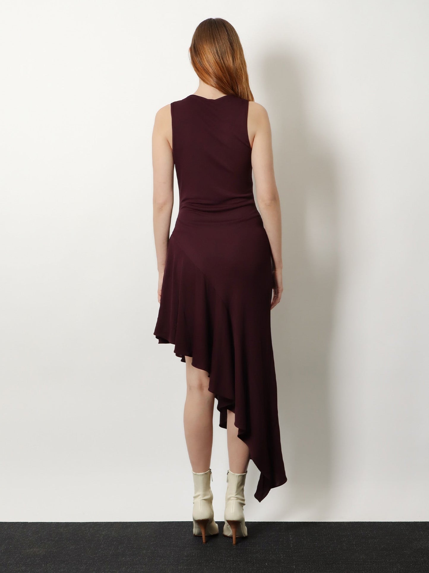 Alaia Women Long Asymmetrical Viscose Dress ALAIA