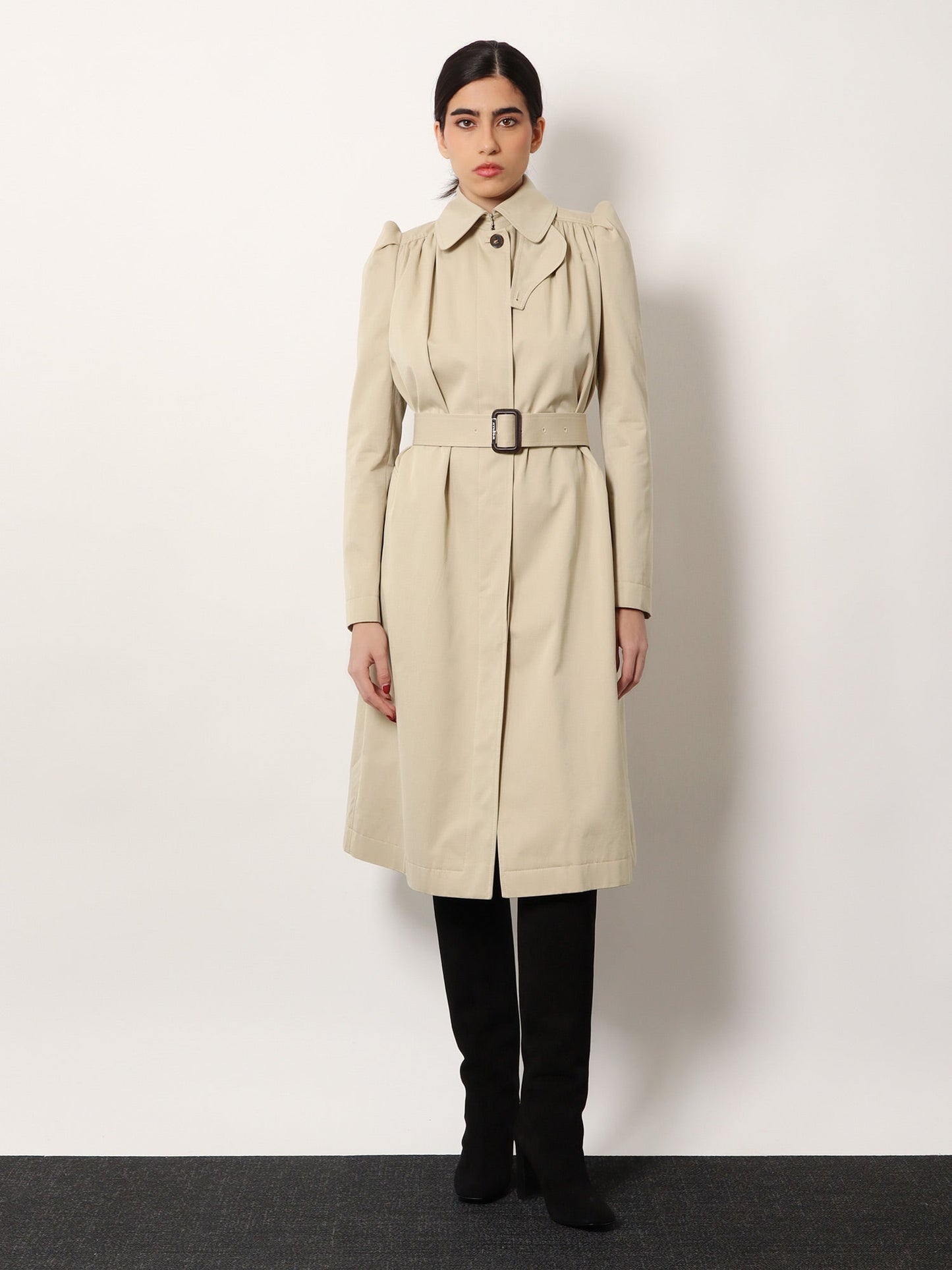 Alexander Mcqueen Women Cotton Trench With Puff Sleeves ALEXANDER MCQUEEN