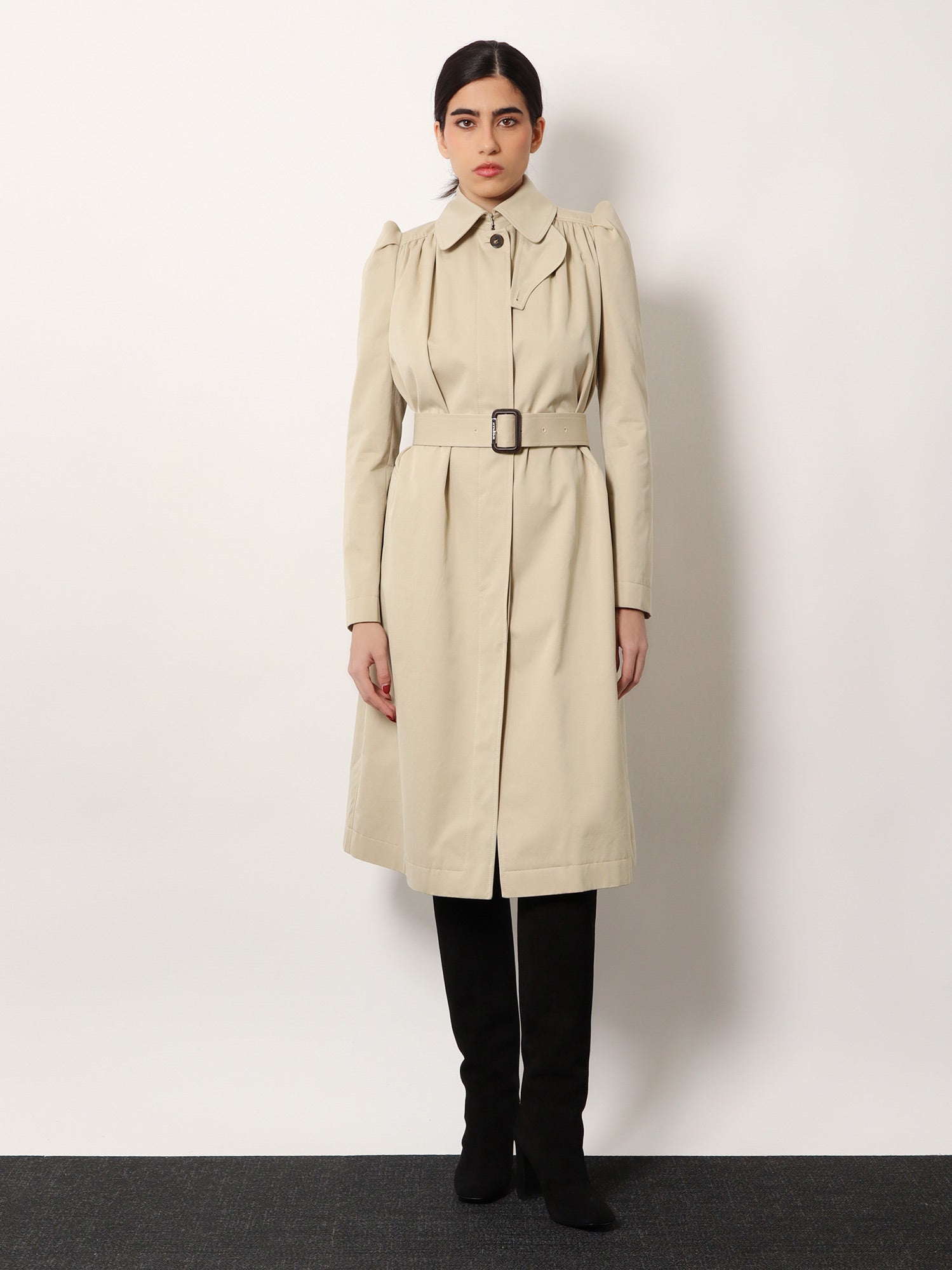 Alexander Mcqueen Women Cotton Trench With Puff Sleeves ALEXANDER MCQUEEN