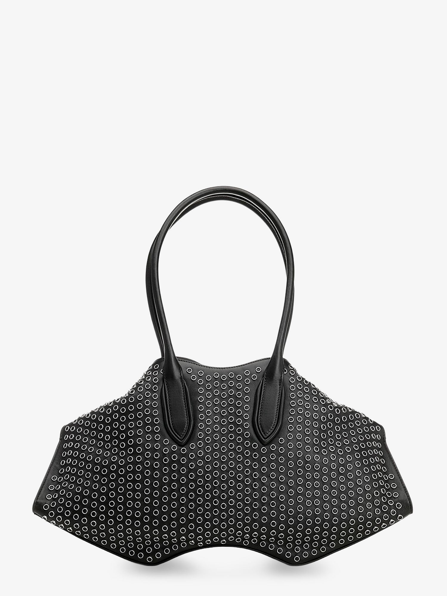 Alexander Mcqueen Women Manta Leather Shoulder Bag With All-Over Metal Details ALEXANDER MCQUEEN