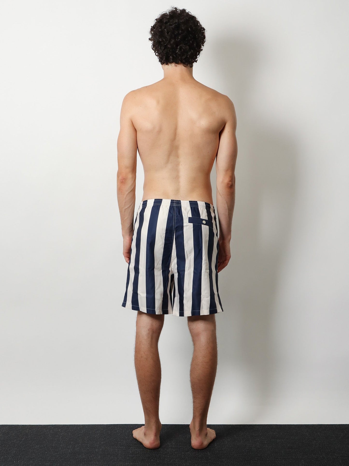 Ami Paris Men Nylon Swim Shorts With Striped Pattern AMI PARIS