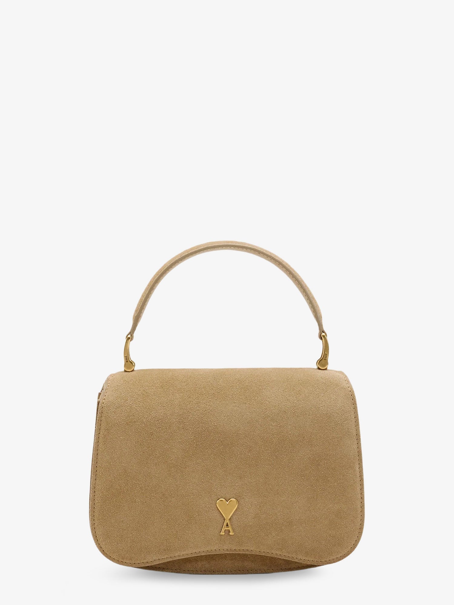 Ami Paris Women Suede Crossbody Bag With Metal Logo On The Front AMI PARIS