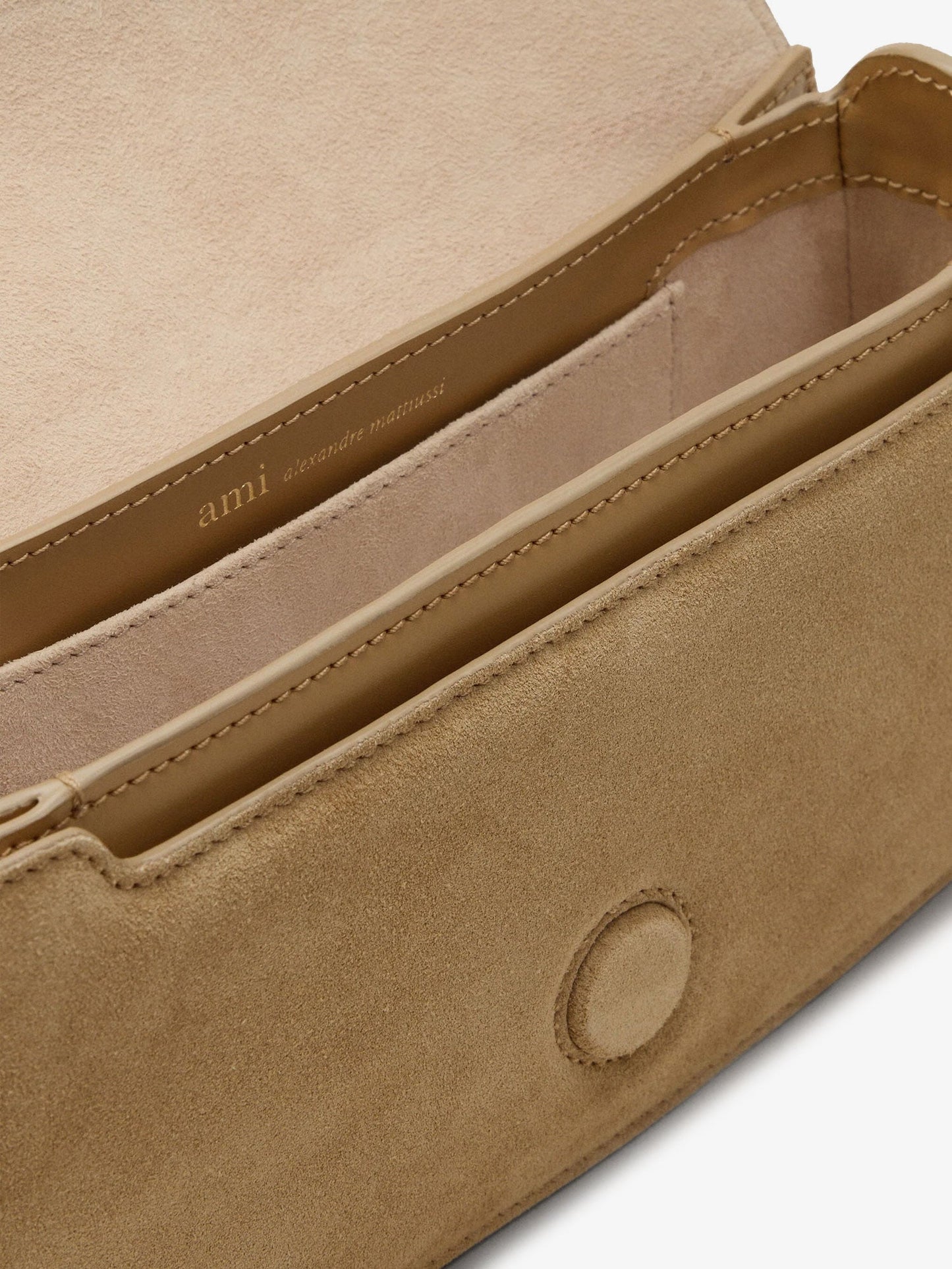 Ami Paris Women Suede Shoulder Bag With Logo On The Front AMI PARIS
