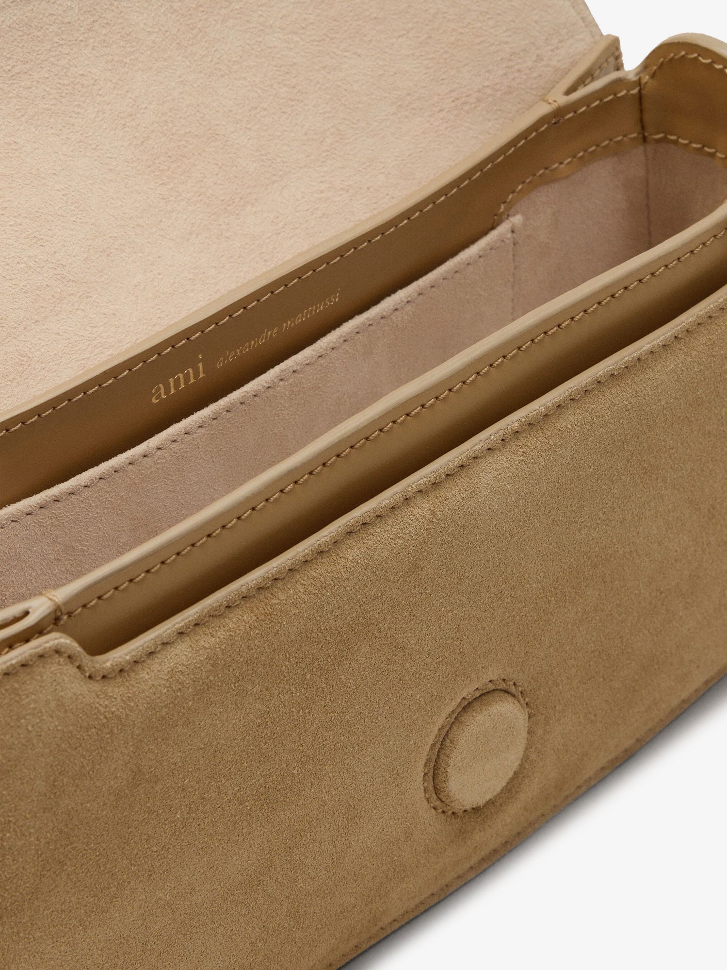 Ami Paris Women Suede Shoulder Bag With Logo On The Front AMI PARIS