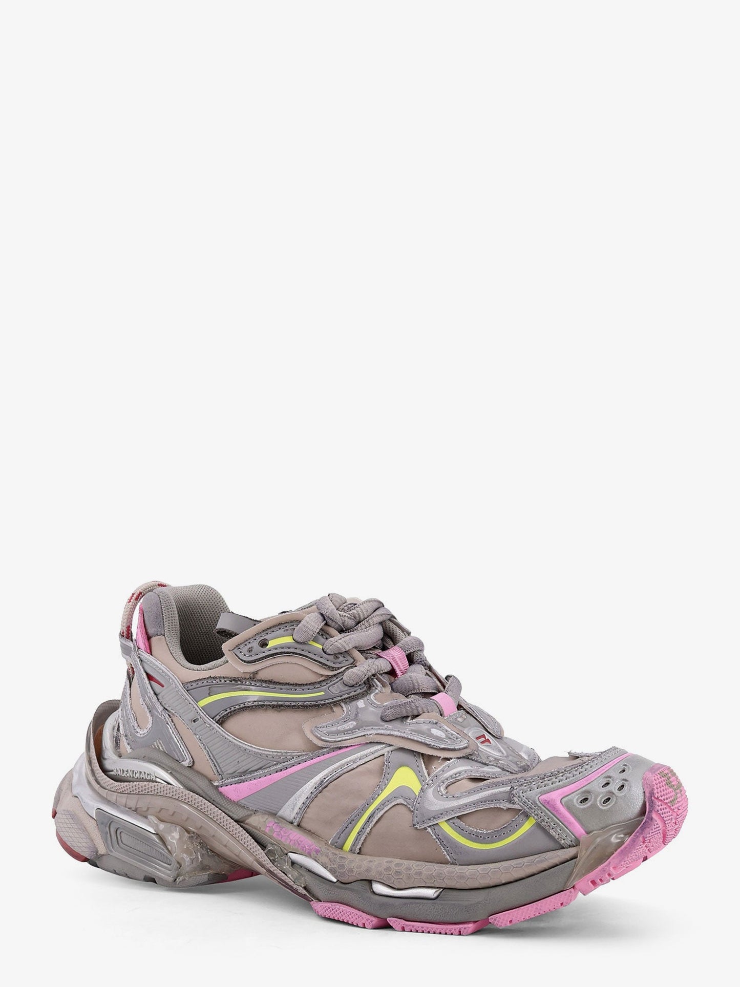 Balenciaga Women Runner 2 Nylon Low-Top Sneakers With Leather Inserts BALENCIAGA