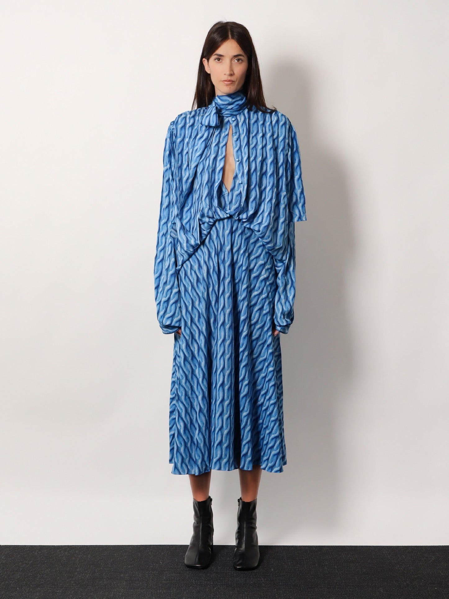 Balenciaga Women Printed Fabric Long Dress BALENCIAGA