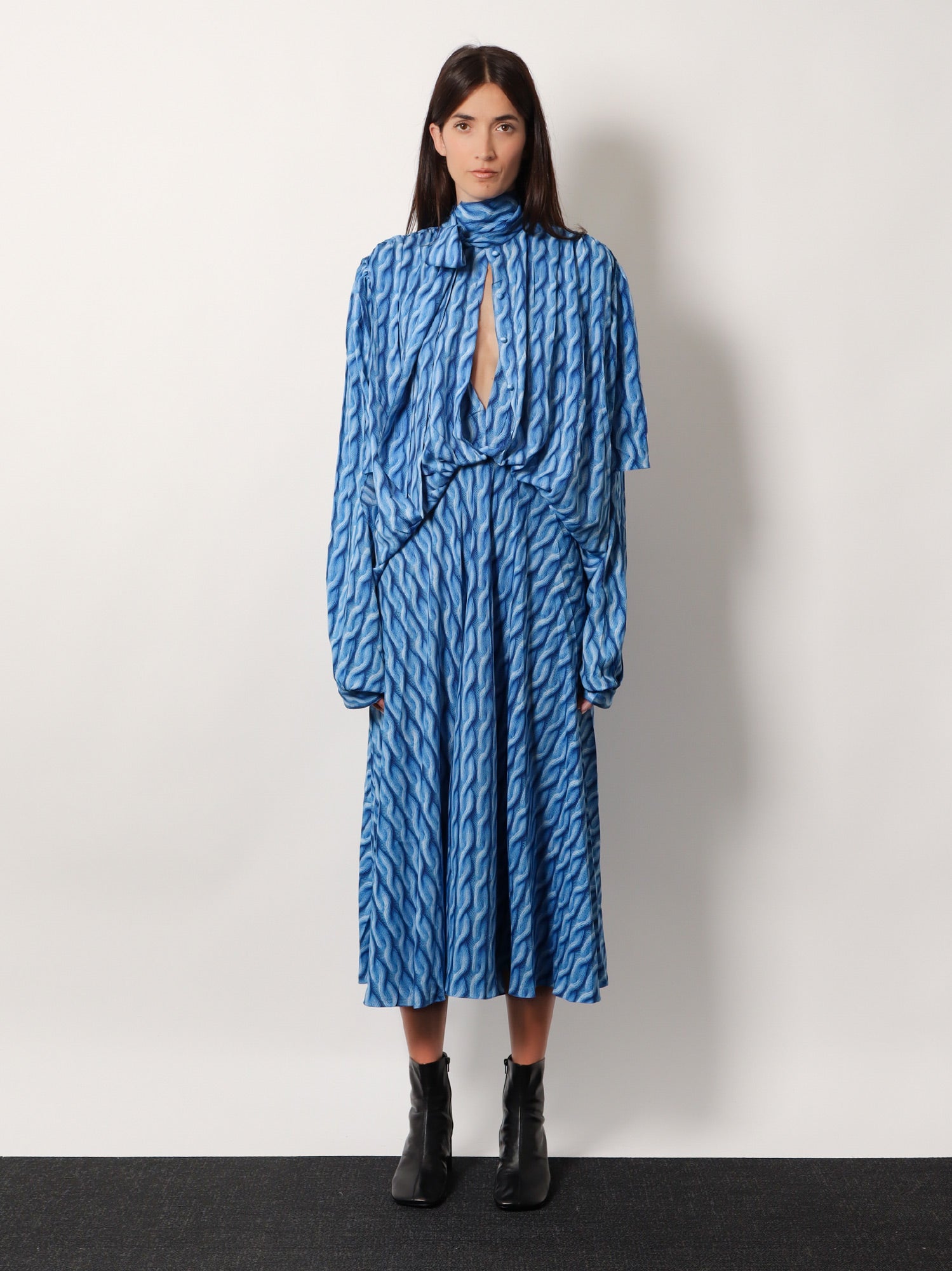 Balenciaga Women Printed Fabric Long Dress BALENCIAGA