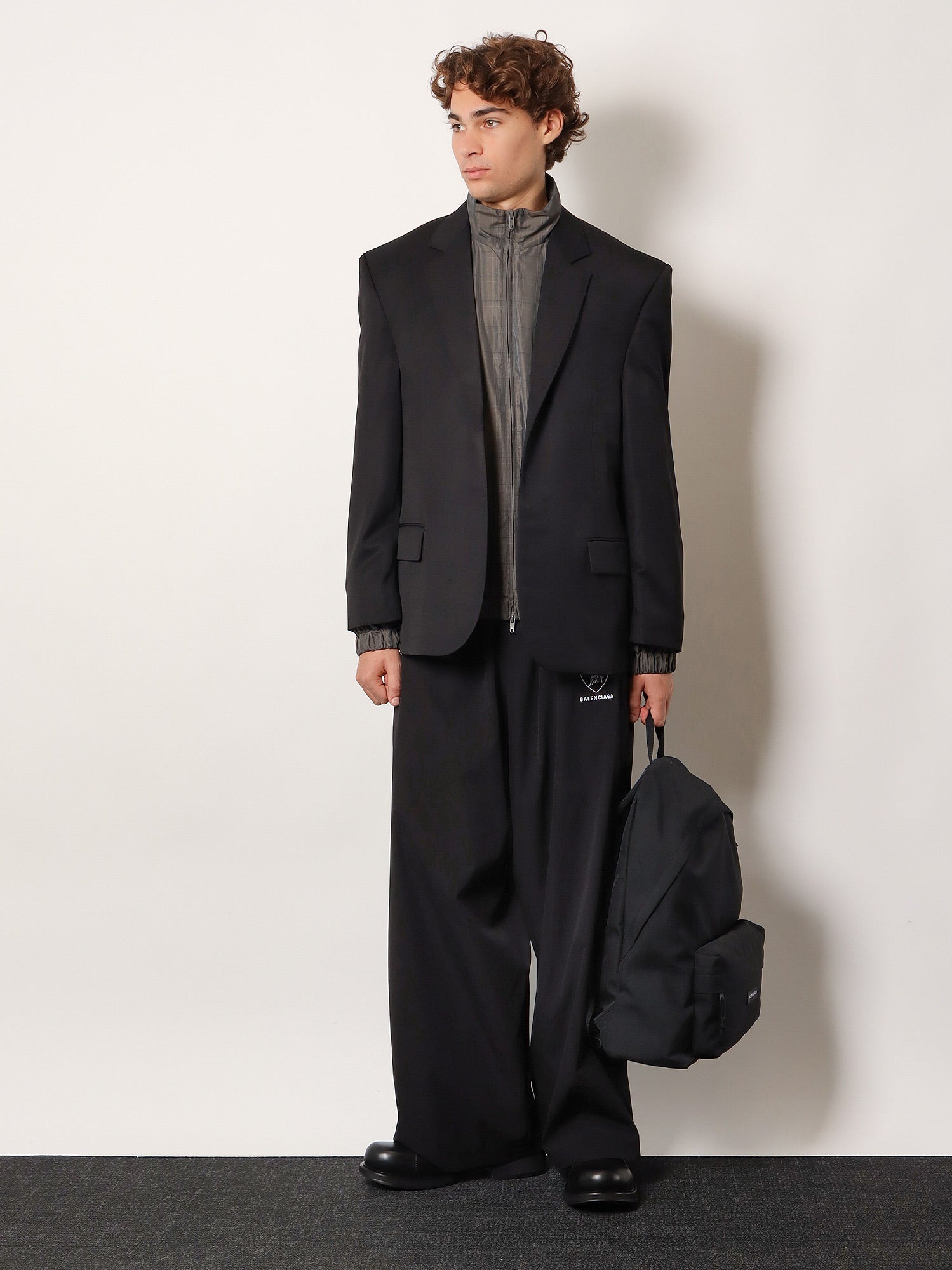 Balenciaga Men Wool Blazer With Modal Insert BALENCIAGA