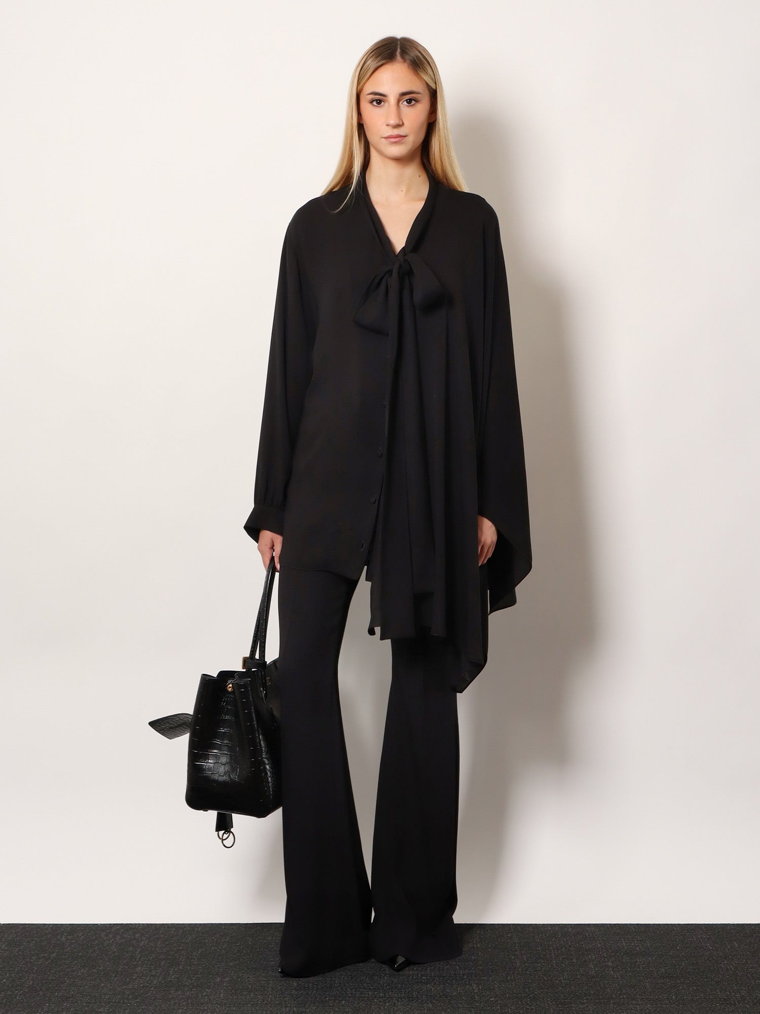 Balenciaga Women Viscose Trousers With Flared Bottom BALENCIAGA