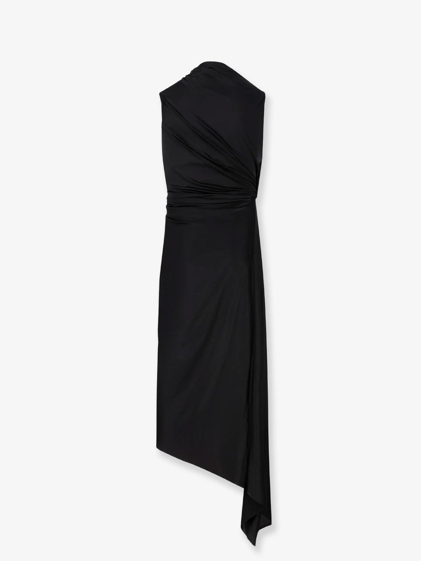 Balenciaga Women Stretch Fabric Long Asymmetrical Dress BALENCIAGA