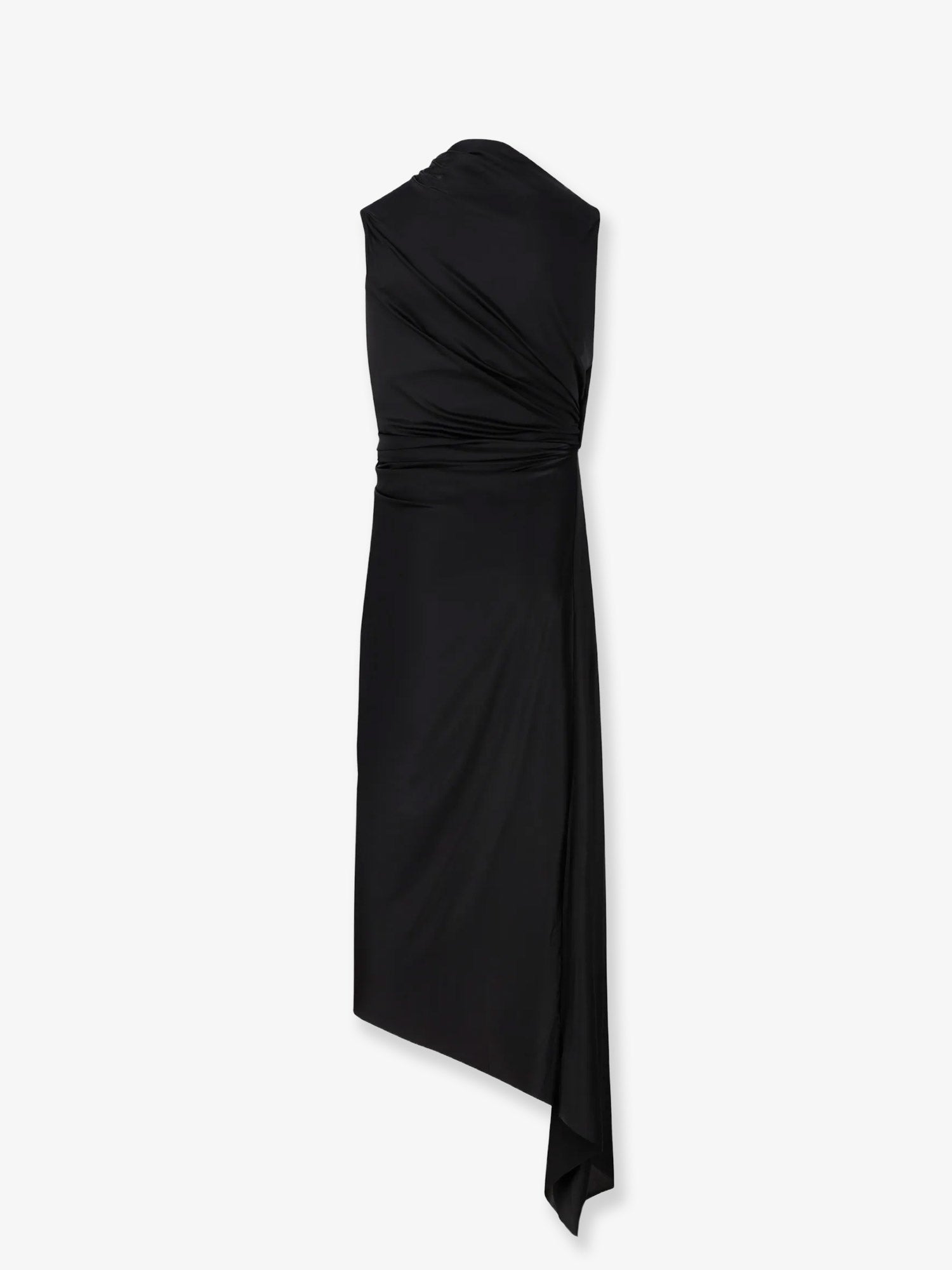 Balenciaga Women Stretch Fabric Long Asymmetrical Dress BALENCIAGA