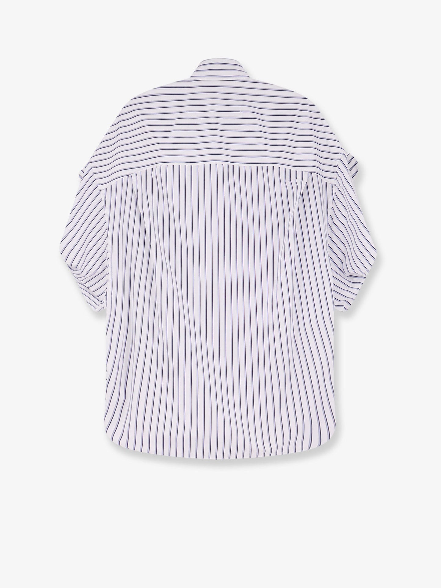 Balenciaga Women Tucked Sleeve Striped Cotton Shirt BALENCIAGA