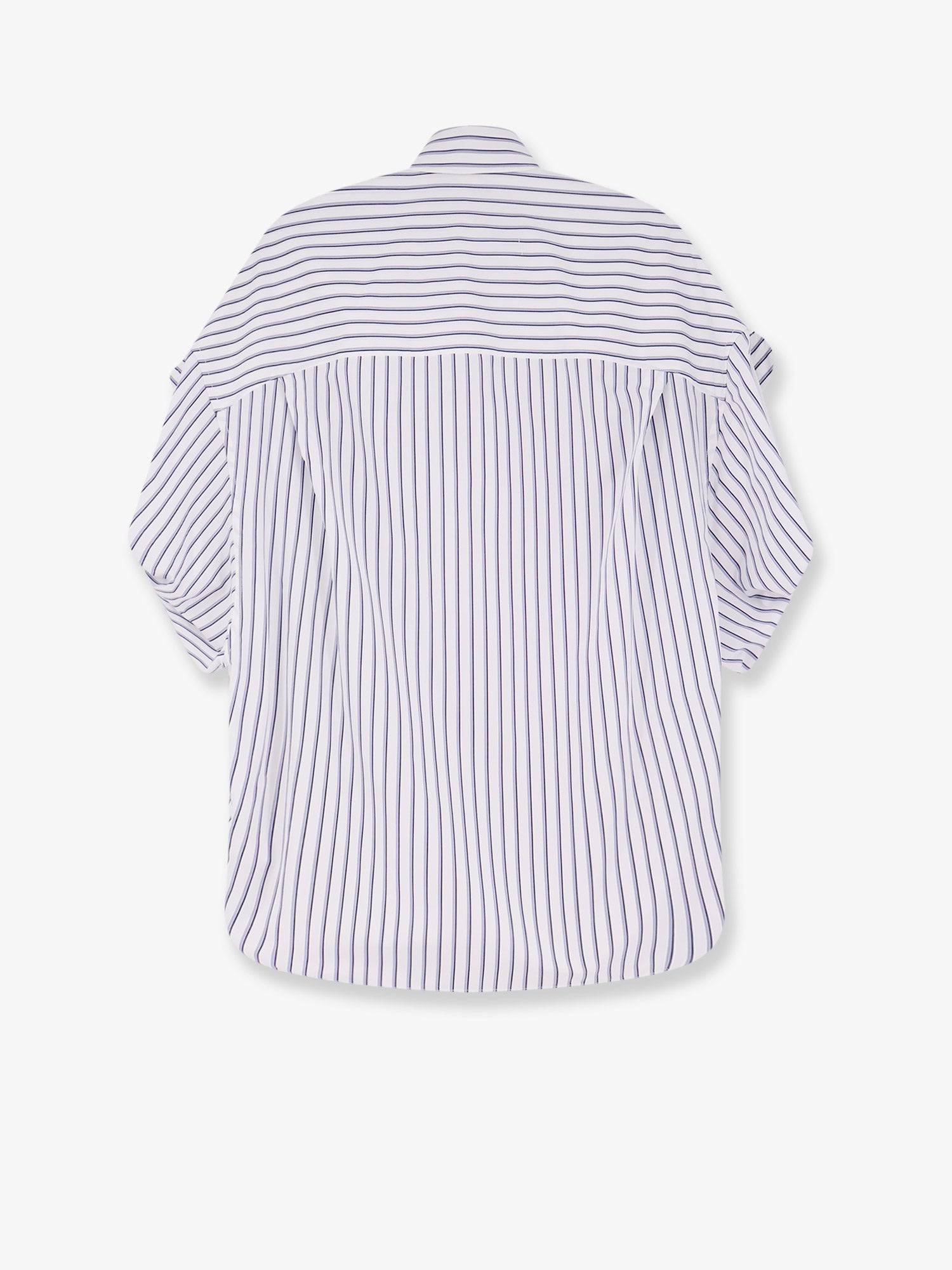 Balenciaga Women Tucked Sleeve Striped Cotton Shirt BALENCIAGA