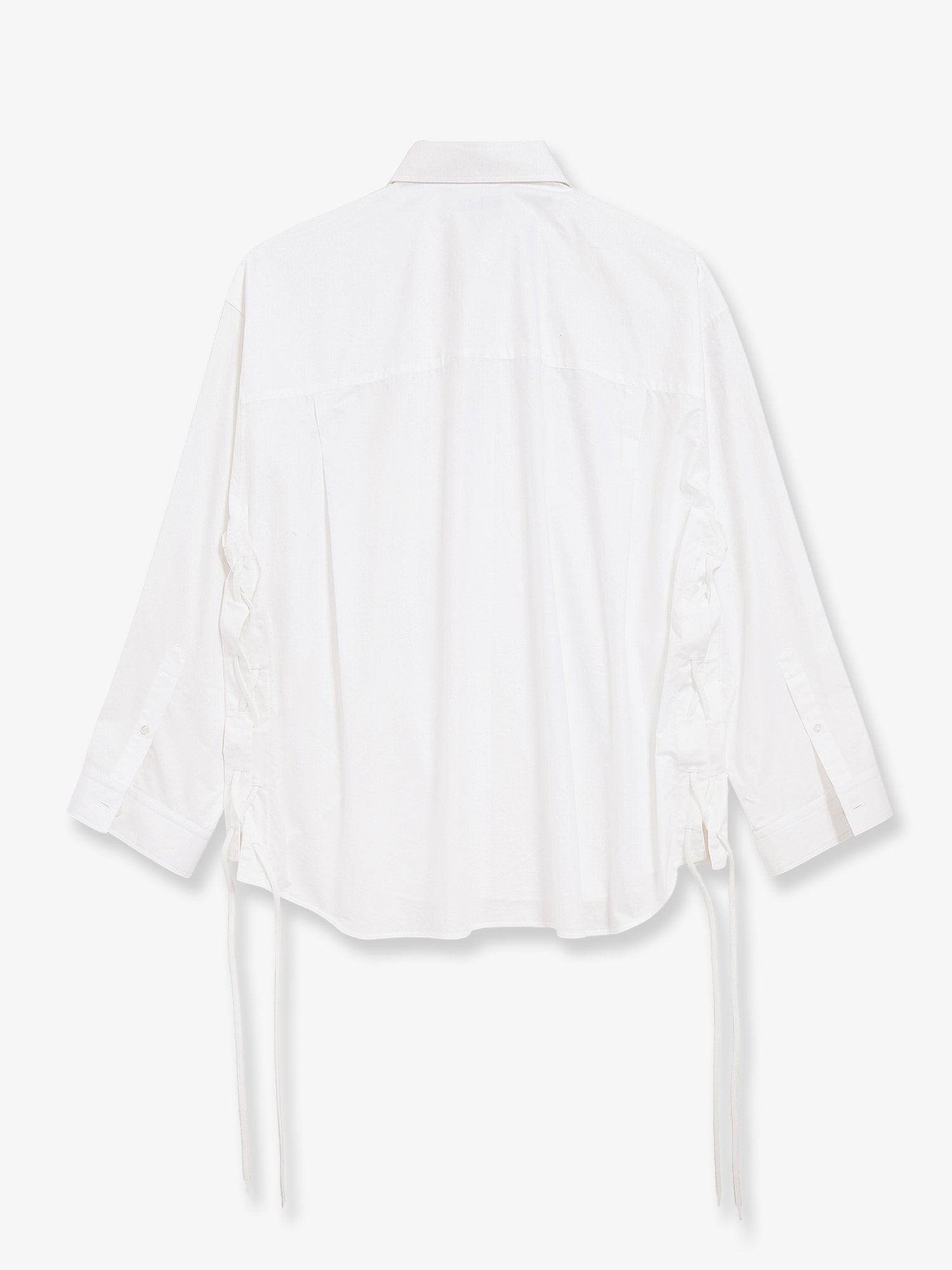 Balenciaga Women Lace-Up Cotton Shirt BALENCIAGA