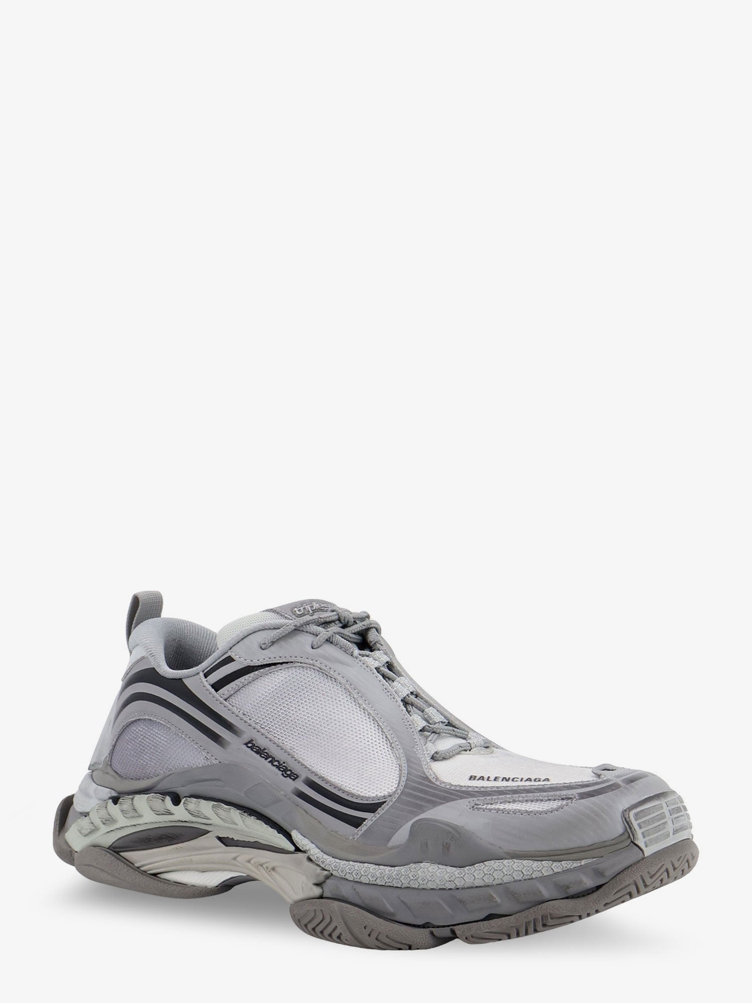 Balenciaga Men Triple S.2 Gradient Mesh And Nylon Insert Sneakers With Used Effect BALENCIAGA