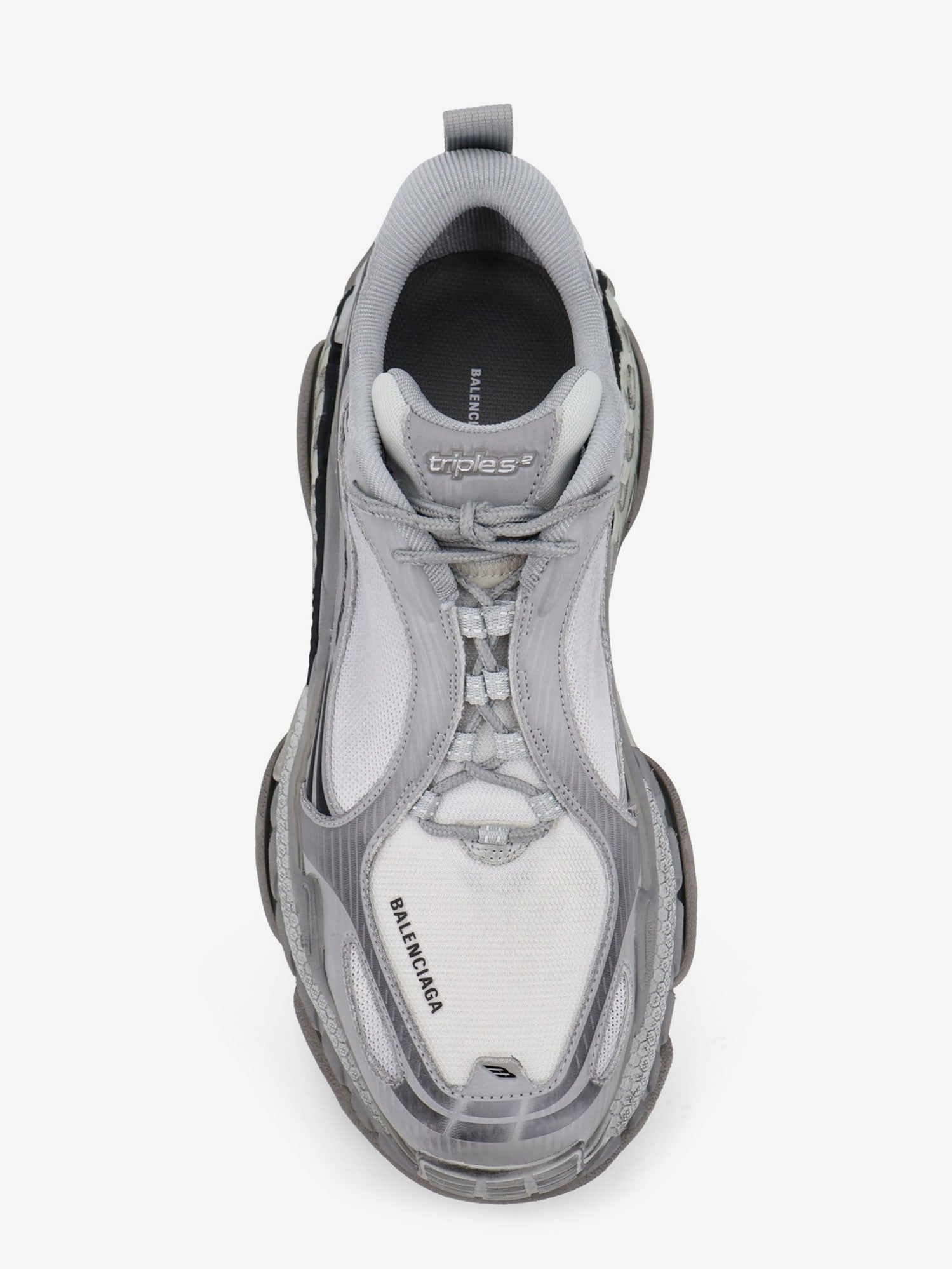 Balenciaga Men Triple S.2 Gradient Mesh And Nylon Insert Sneakers With Used Effect BALENCIAGA