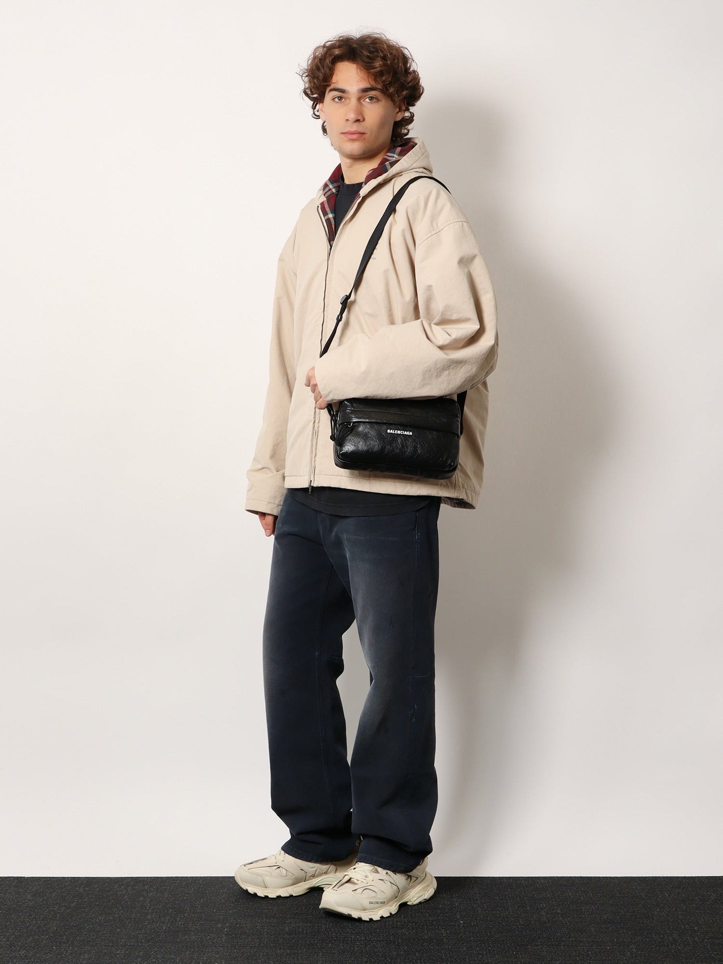 Balenciaga Men Cotton Blend Jacket With Embroidered Logo On The Front BALENCIAGA