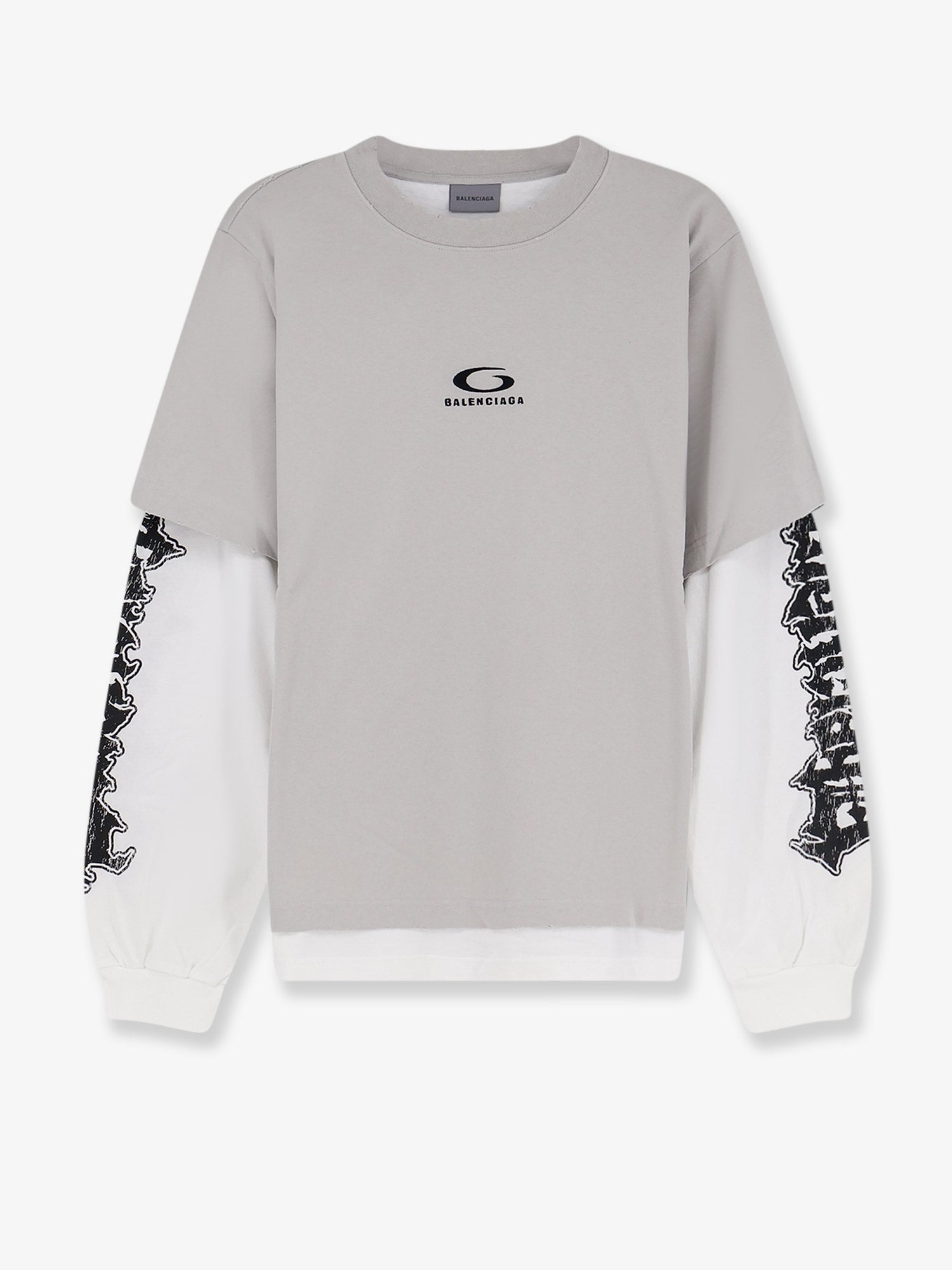 Balenciaga Men Double Hybrid Cotton T-Shirt BALENCIAGA