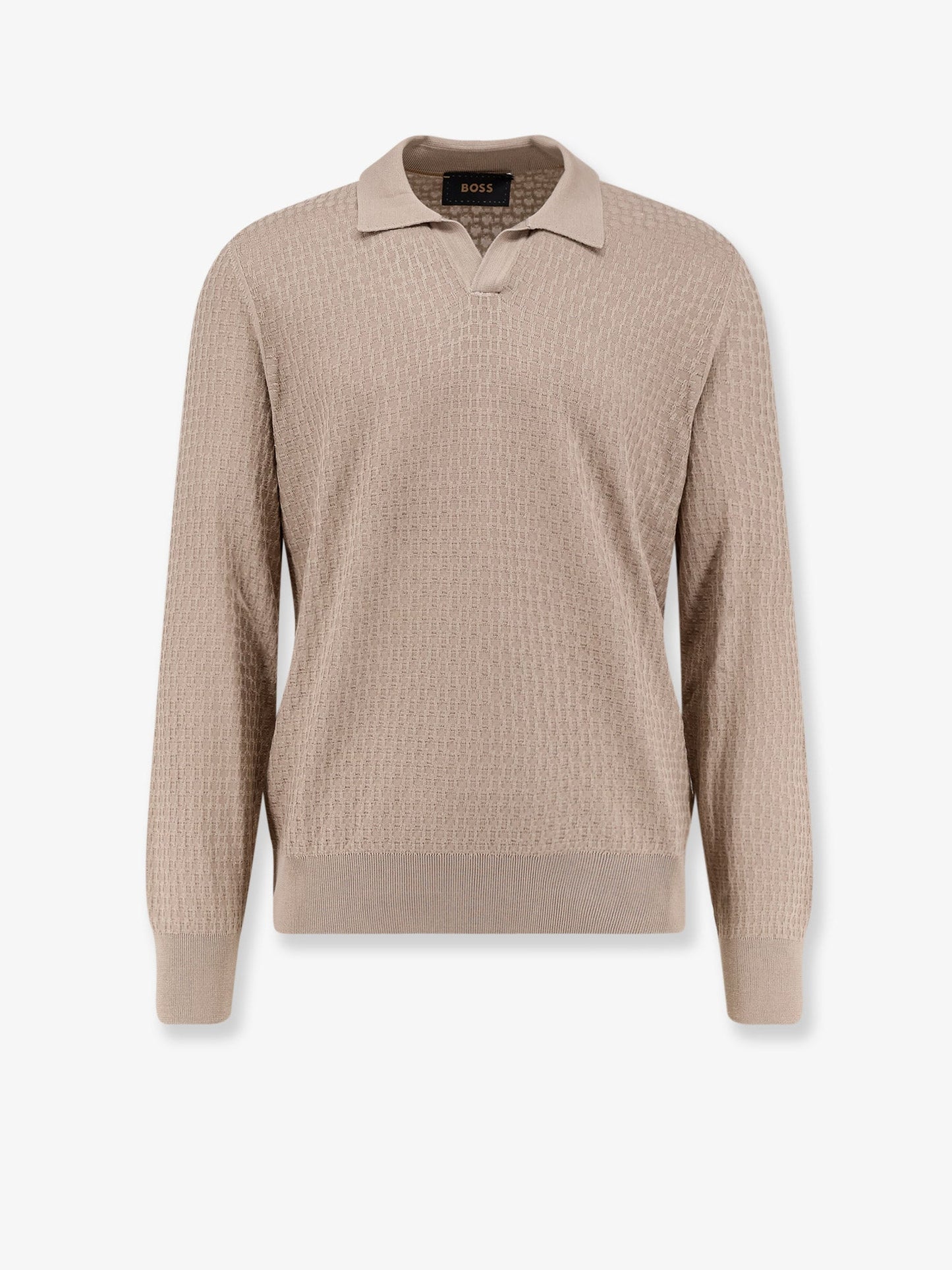 Boss Men Silk Sweater With All-Over Processing BOSS