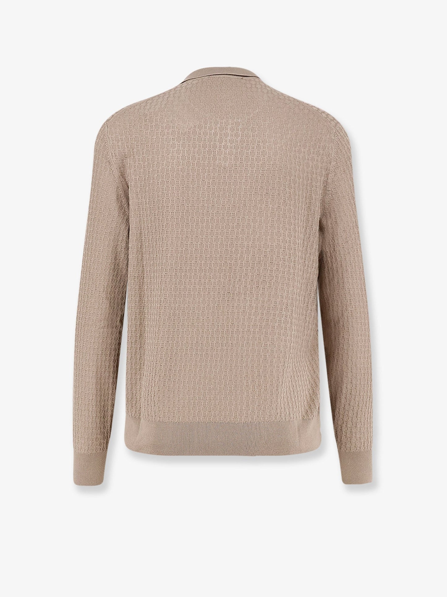 Boss Men Silk Sweater With All-Over Processing BOSS