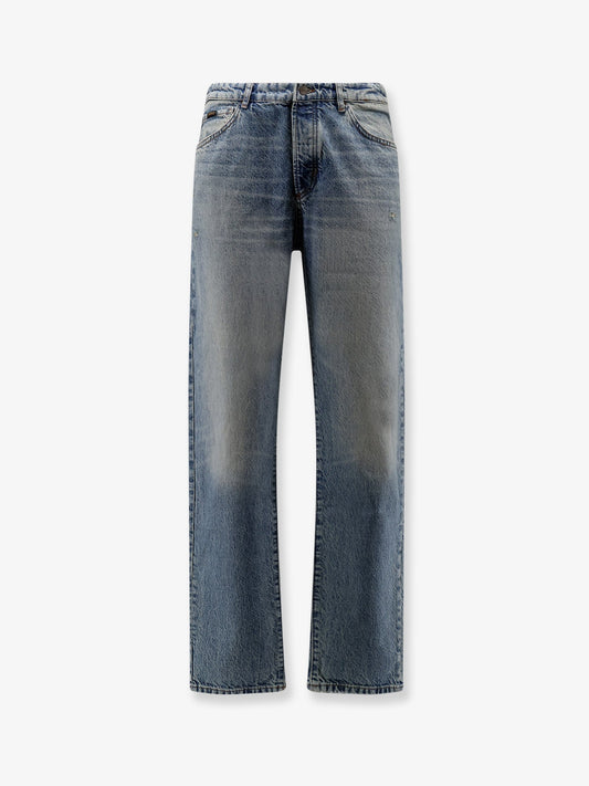 Boss Men Cotton Jeans With Back Suede Logo Patch BOSS