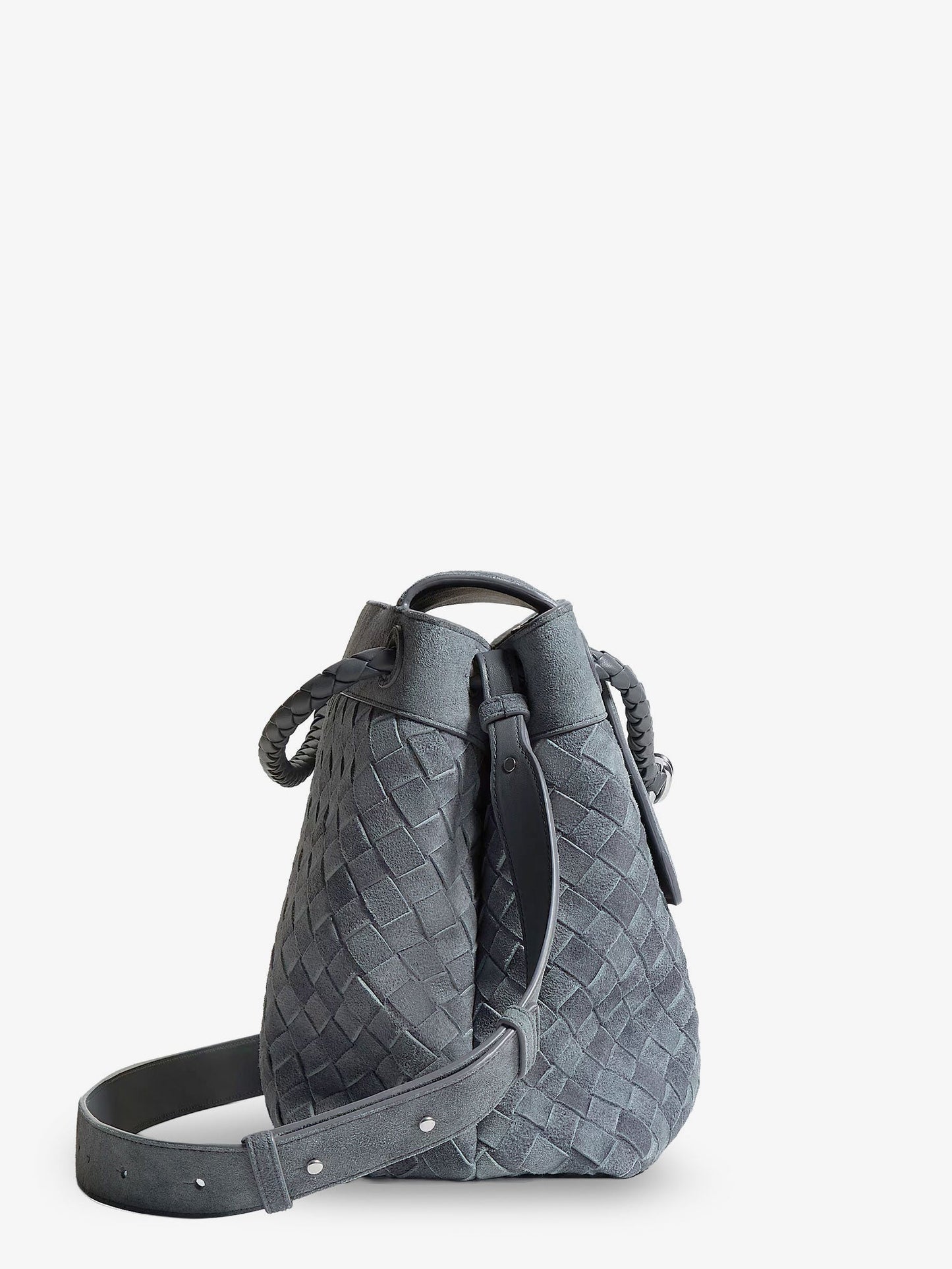 Bottega Veneta Men Andiamo Messenger Suede Shoulder Bag With Intrecciato Motif BOTTEGA VENETA