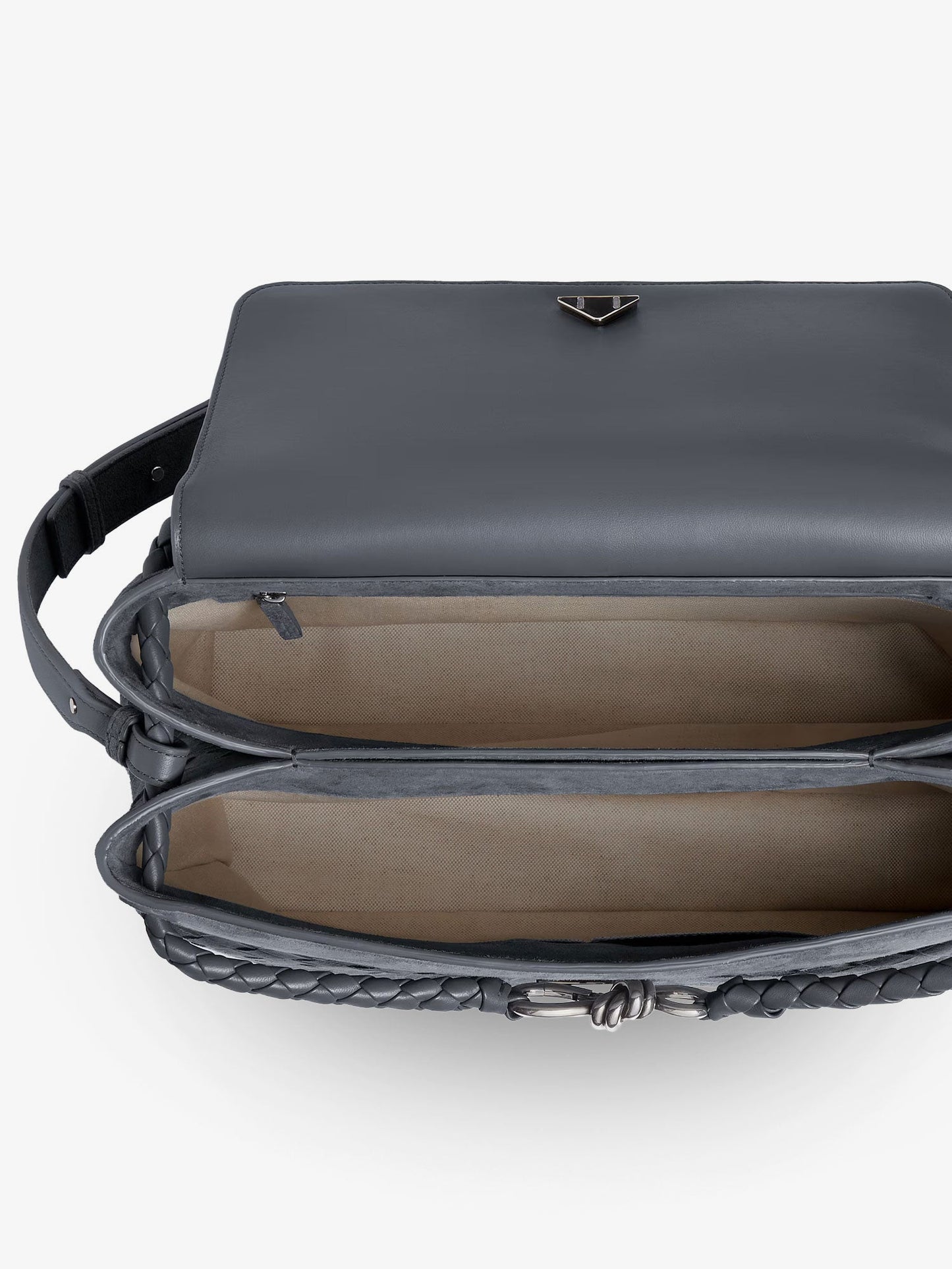 Bottega Veneta Men Andiamo Messenger Suede Shoulder Bag With Intrecciato Motif BOTTEGA VENETA