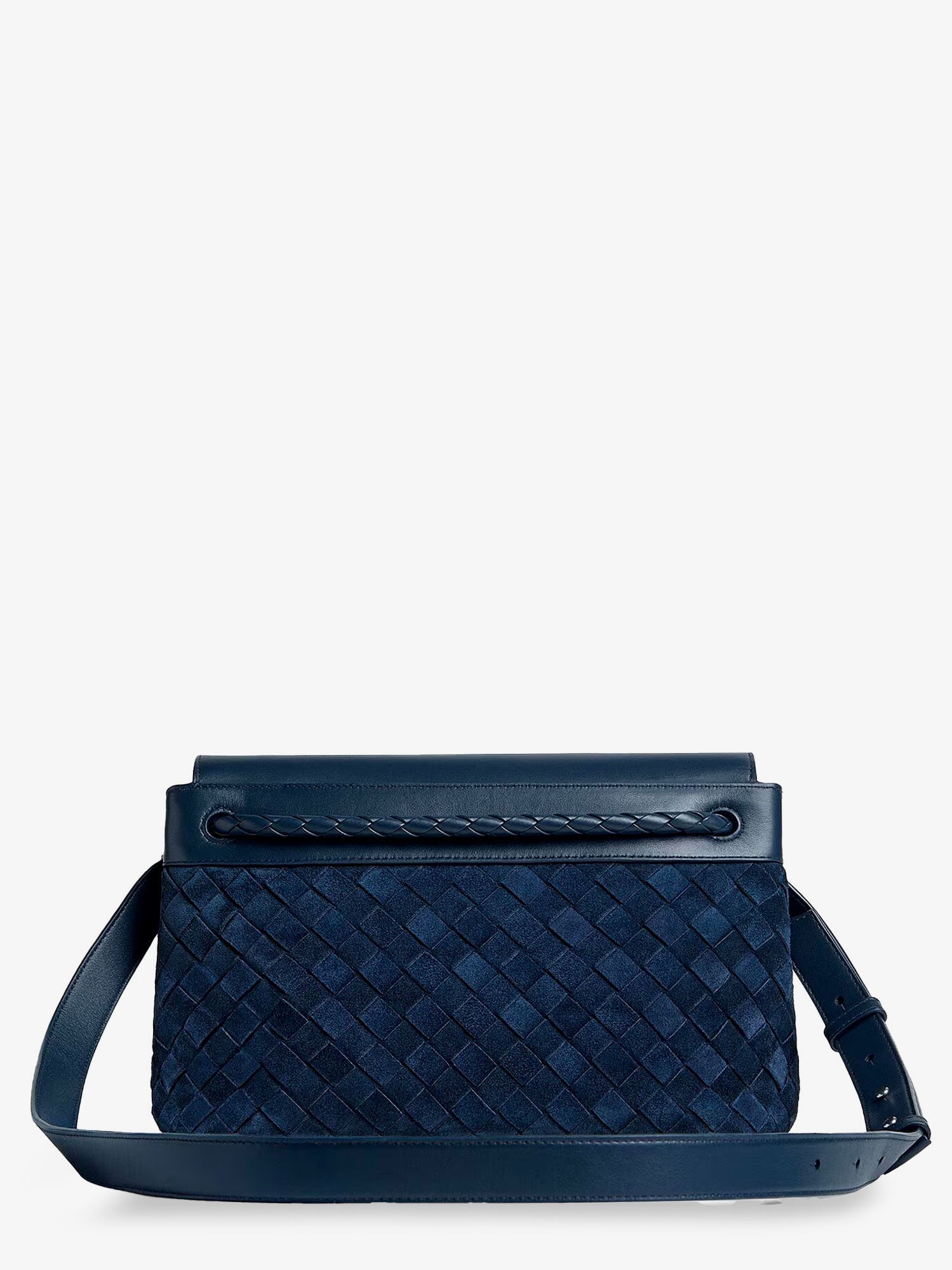 Bottega Veneta Men Andiamo Messenger Suede Crossbody Bag With Intrecciato Motif BOTTEGA VENETA
