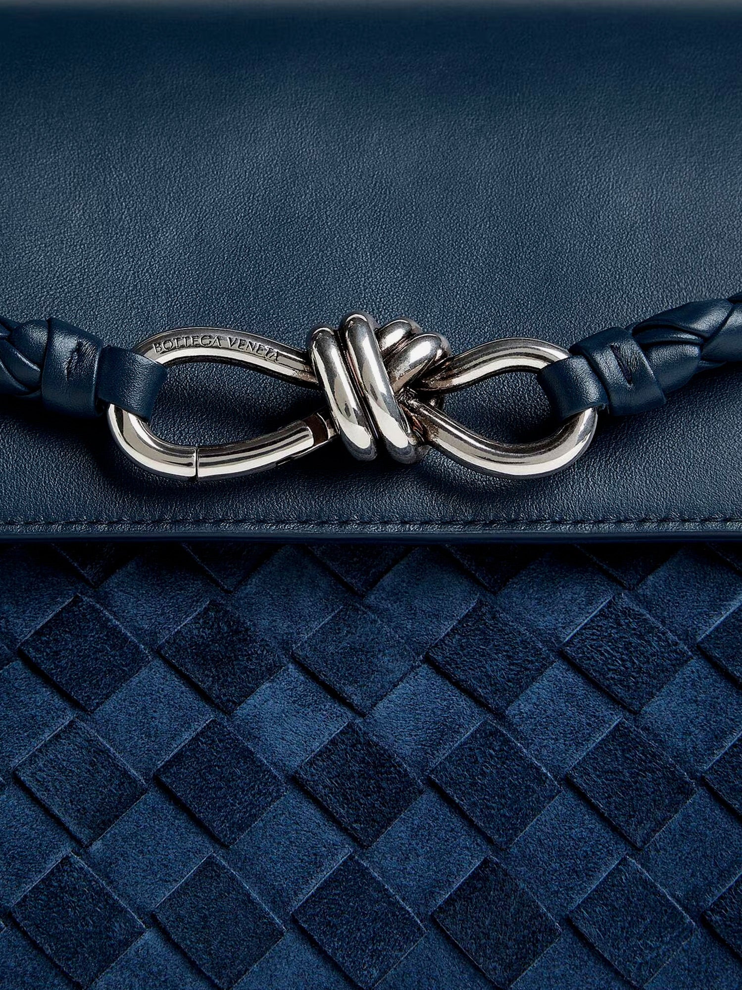 Bottega Veneta Men Andiamo Messenger Suede Crossbody Bag With Intrecciato Motif BOTTEGA VENETA