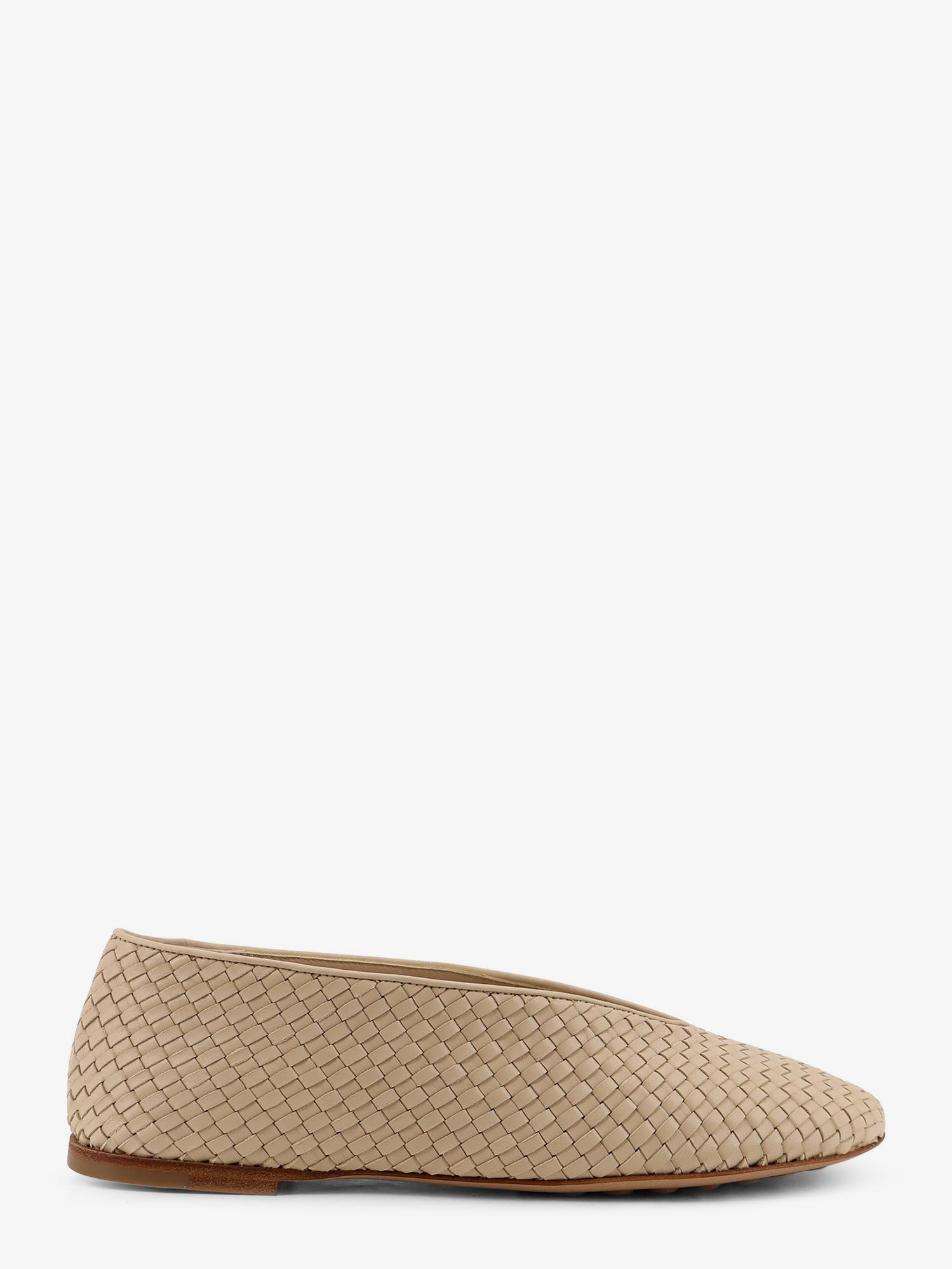 Bottega Veneta Women Rosa Flat Leather Ballerinas With Intrecciato Motif BOTTEGA VENETA