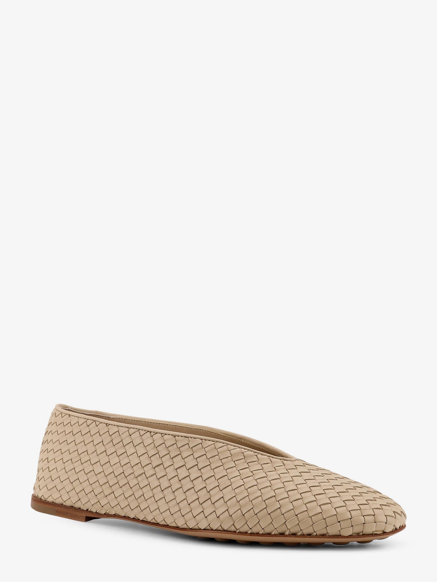 Bottega Veneta Women Rosa Flat Leather Ballerinas With Intrecciato Motif BOTTEGA VENETA