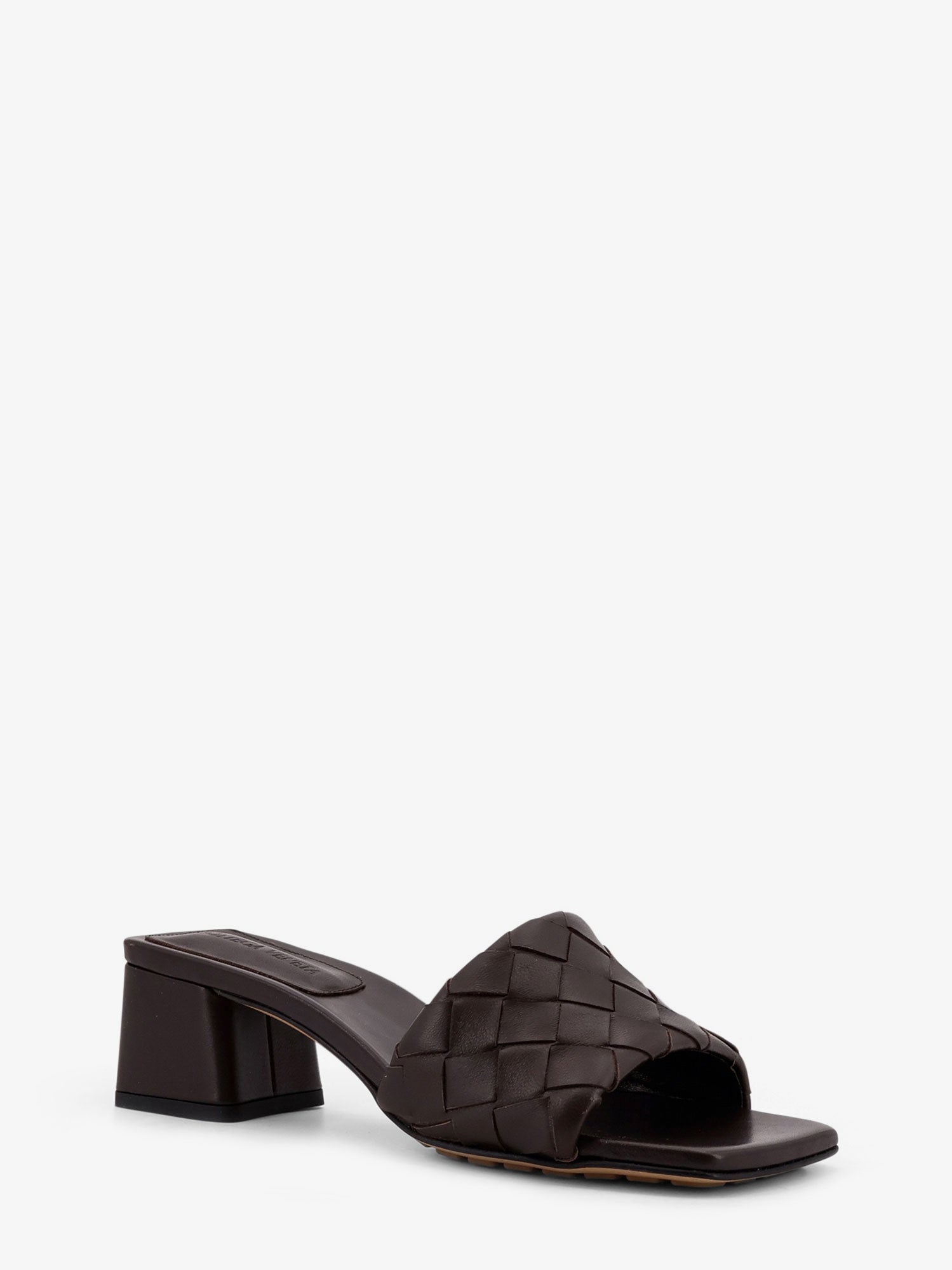 Bottega Veneta Women Leather Heel Sandals With Intrecciato Motif BOTTEGA VENETA