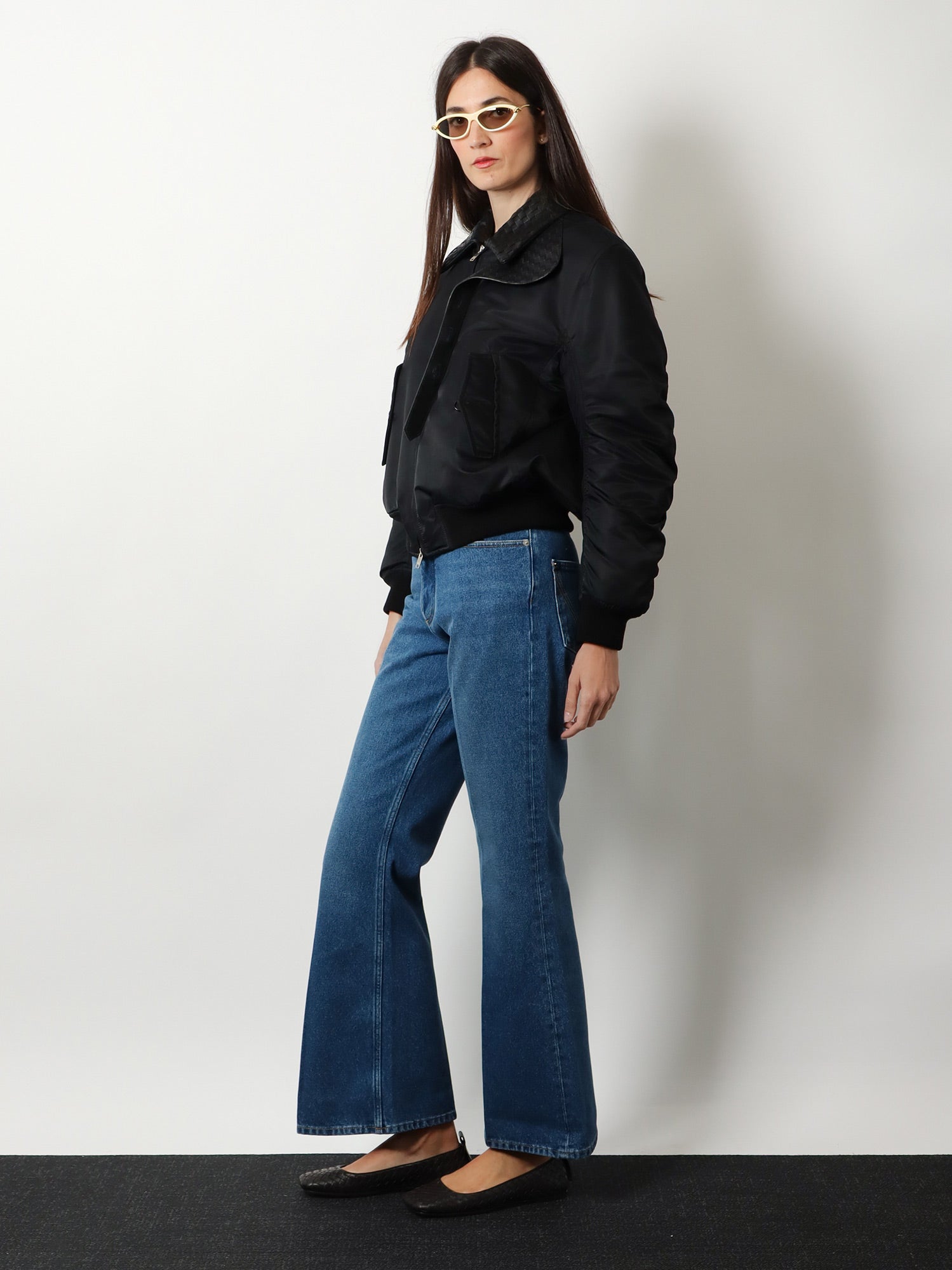 Bottega Veneta Women Nylon Jacket With Intrecciato Leather Collar BOTTEGA VENETA