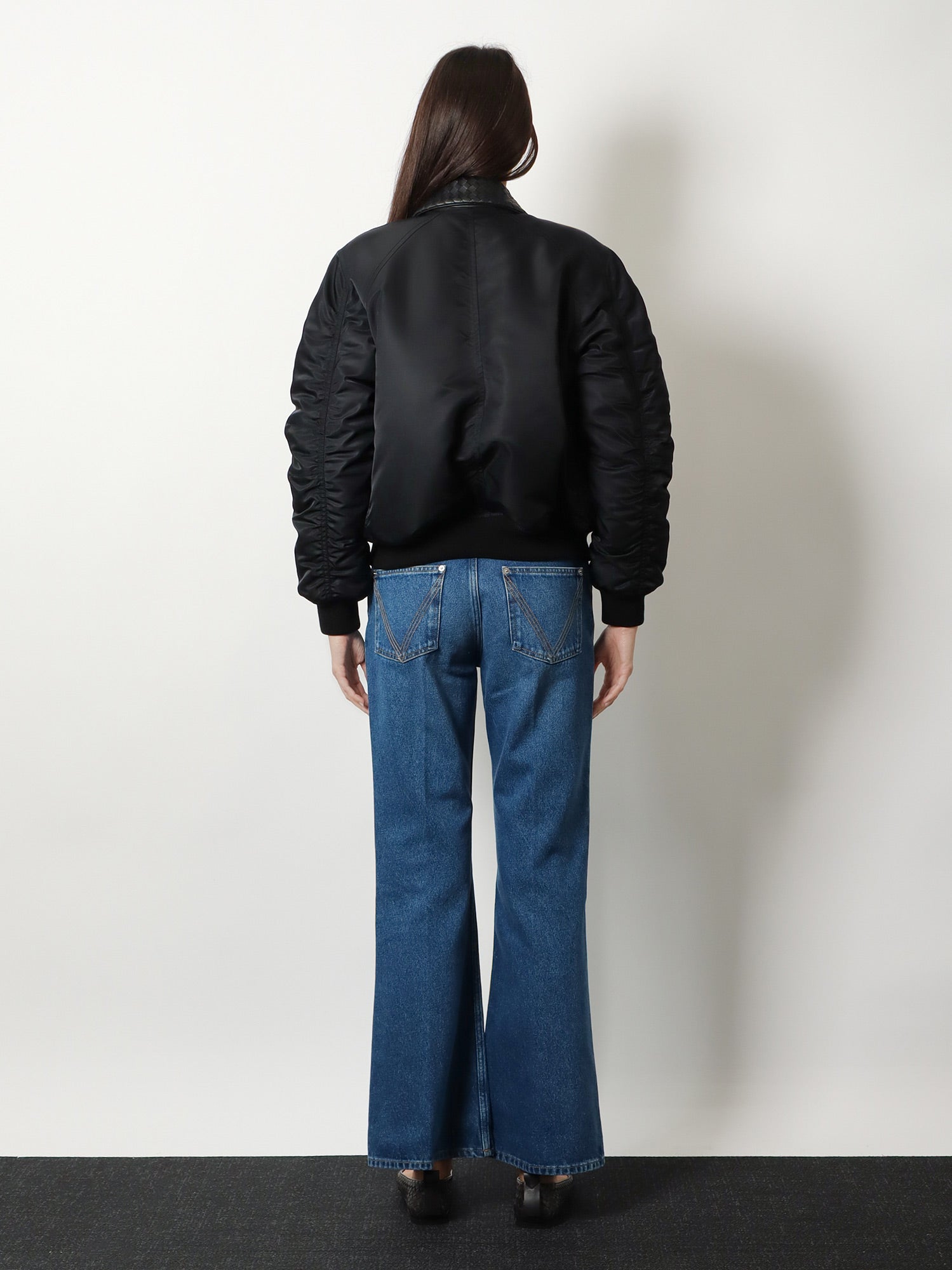 Bottega Veneta Women Nylon Jacket With Intrecciato Leather Collar BOTTEGA VENETA